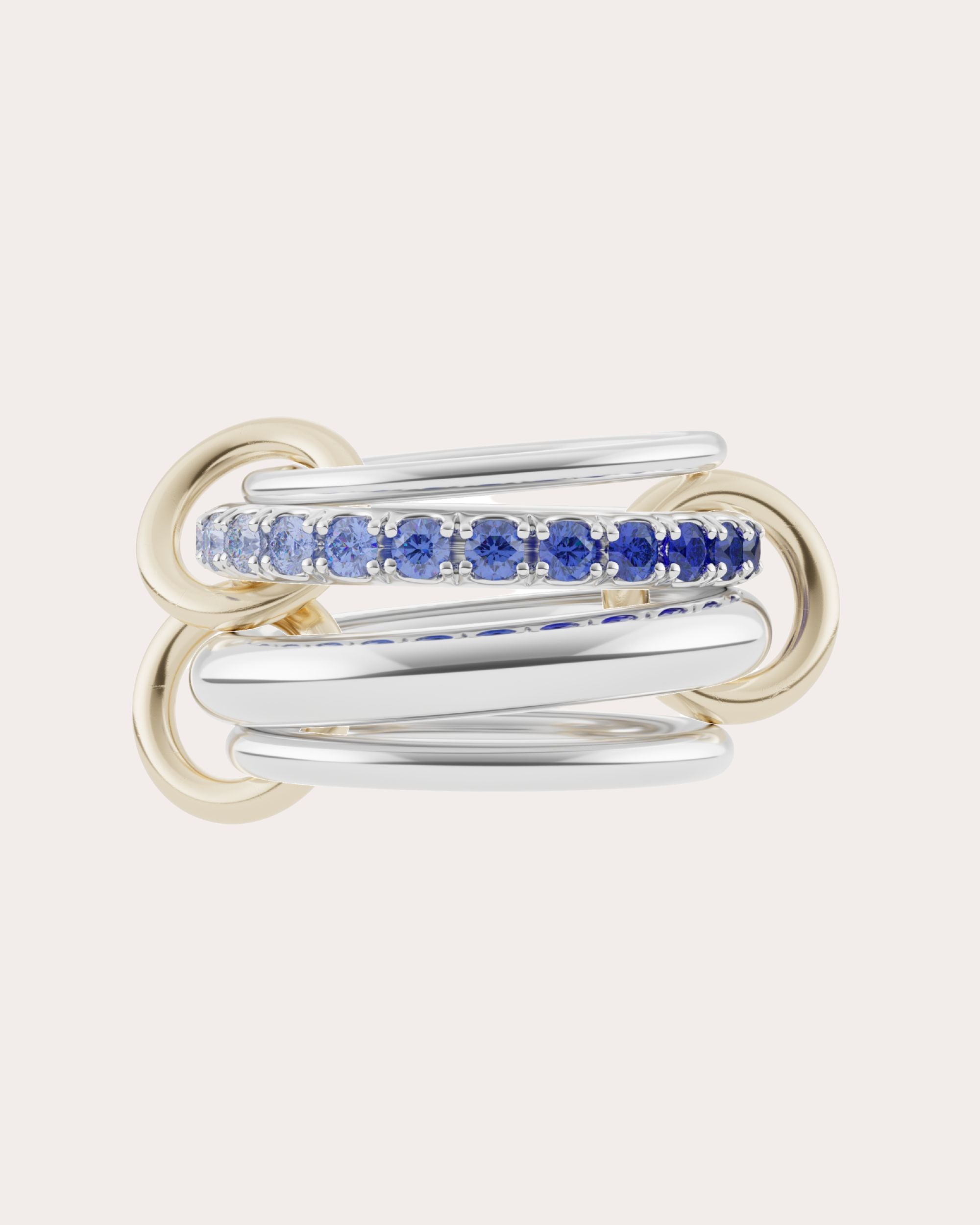 Sapphire & 18k Gold Two-Tone Janssen Ombré Ring | Olivela