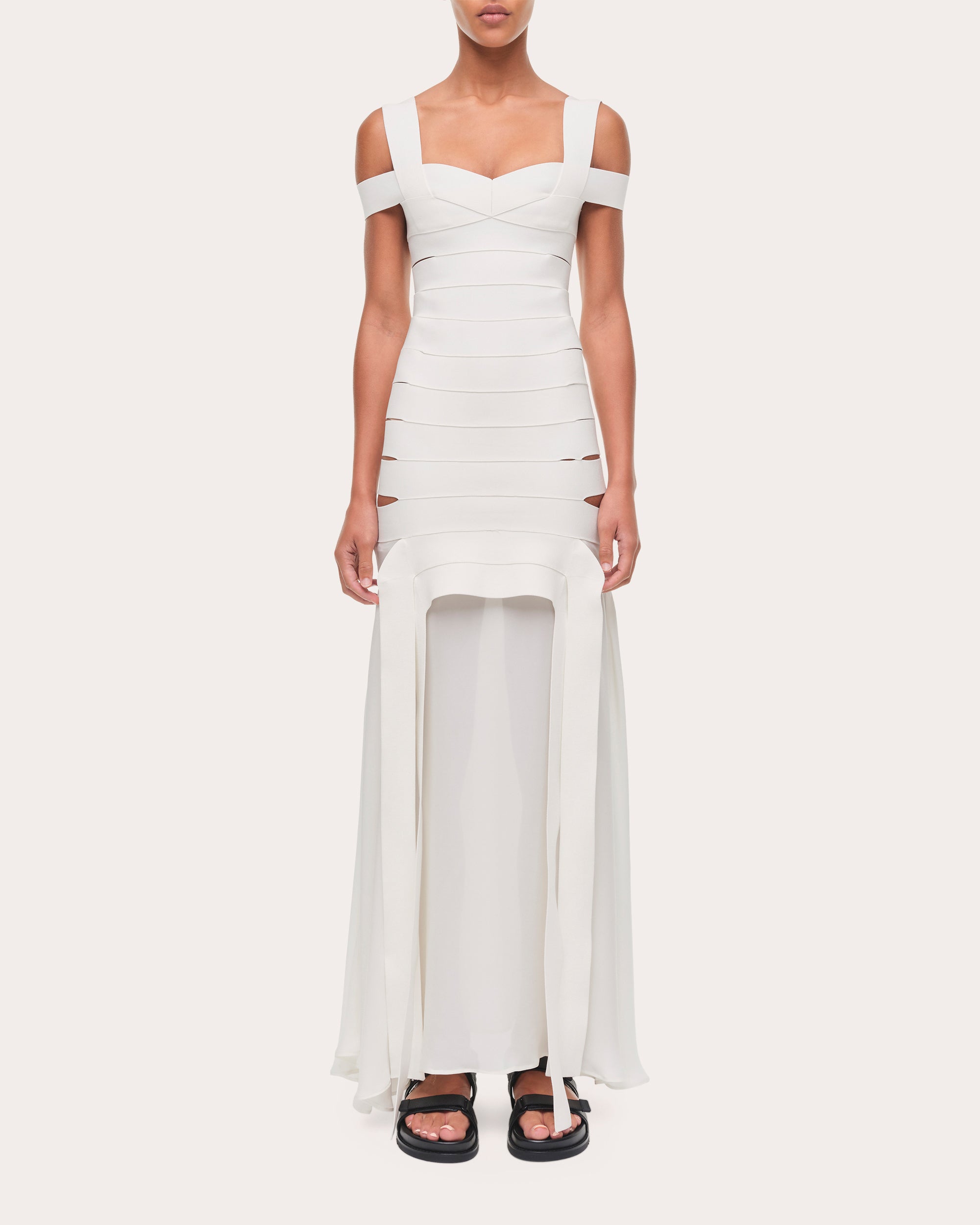SIMKHAI Women's Callaway Knit Maxi Dress in Ivory, Size Medium
