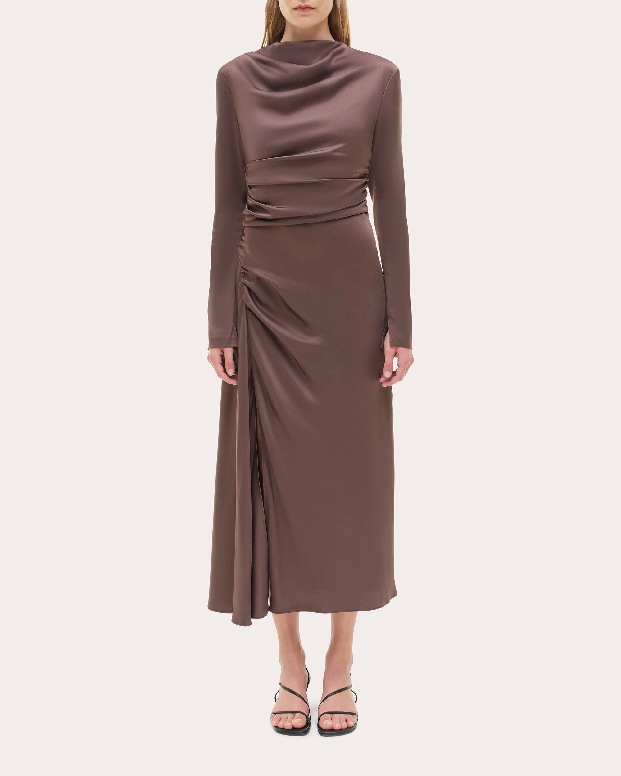 Simkhai Women's Odessa Draped Midi-Dress - Chocolate