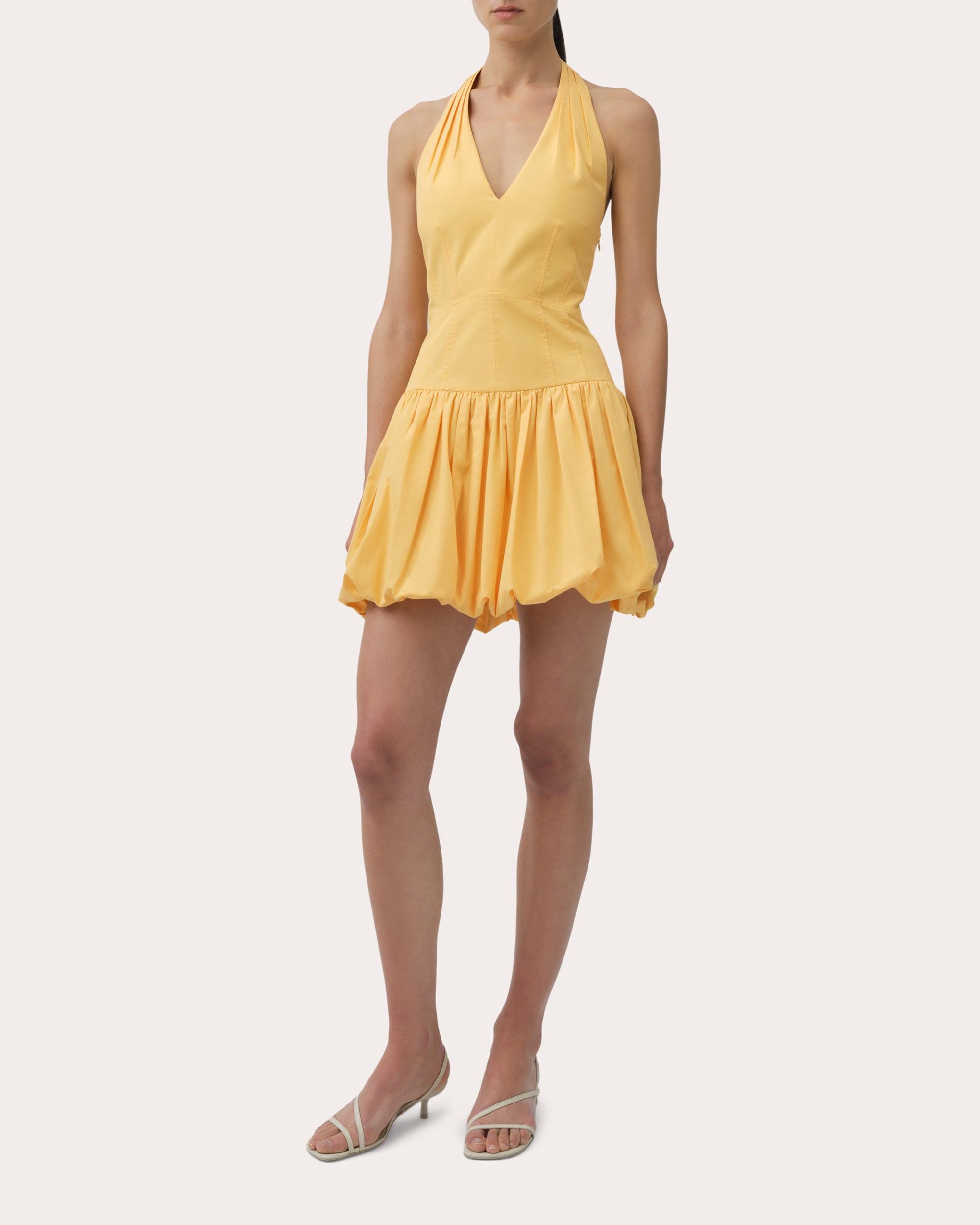brooke mini dress SIMKHAI Women's Cotton Halter in Mango, Size 0 Size:Only Dress & Hat 3-6 Months streamlined exit and entry SALE0625 Rose Gold Sequin Mermaid