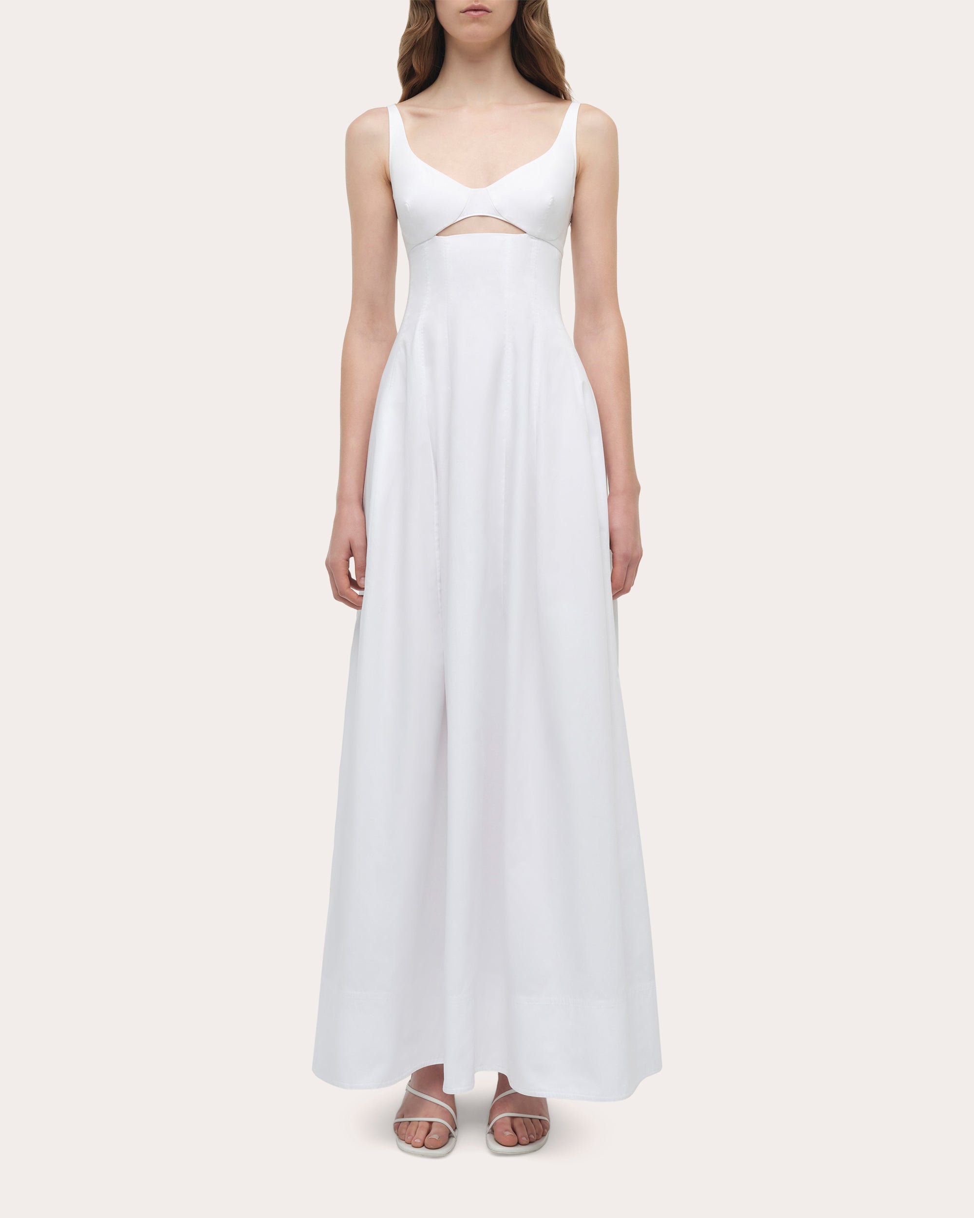 Maddy Poplin Cutout Empire-Waist Midi Dress | Olivela Maddy Poplin Cutout Empire-Waist Midi Dress | Olivela