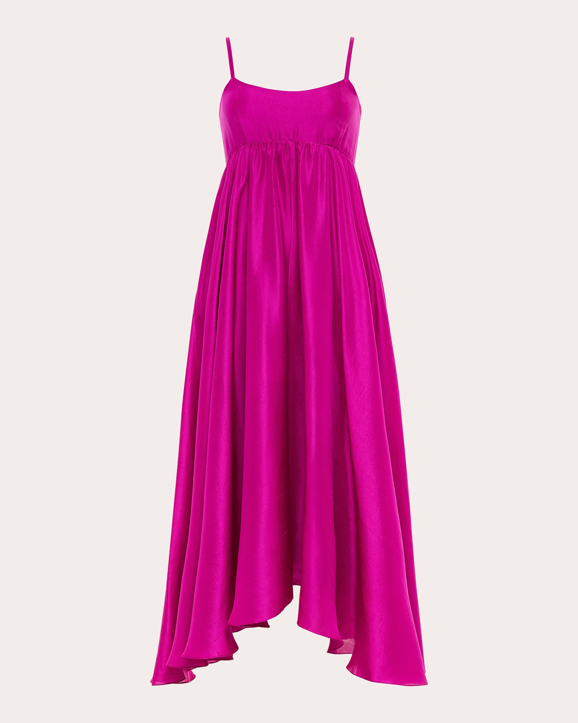 raw silk evening dresses Turquoise Silk Satin Chic Evening Dress V-neck Split Sleeceless Formal Dress main image 1