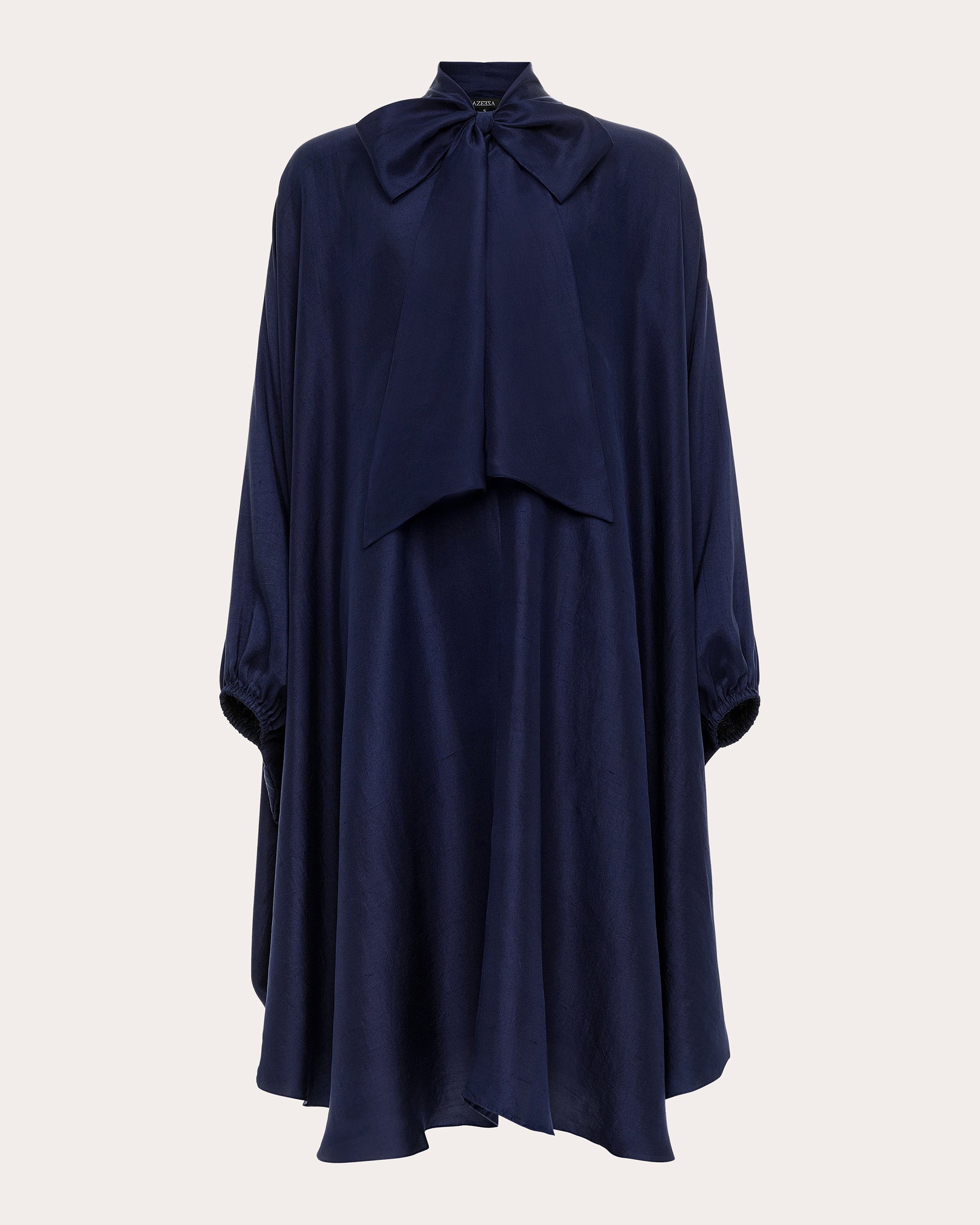 Emlyn Silk Tie-Neck Cape Midi Dress | Olivela