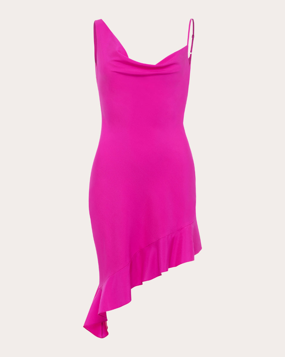 Daphne Silk Asymmetric Draped Mini Dress | Olivela Daphne Silk Asymmetric Draped Mini Dress | Olivela