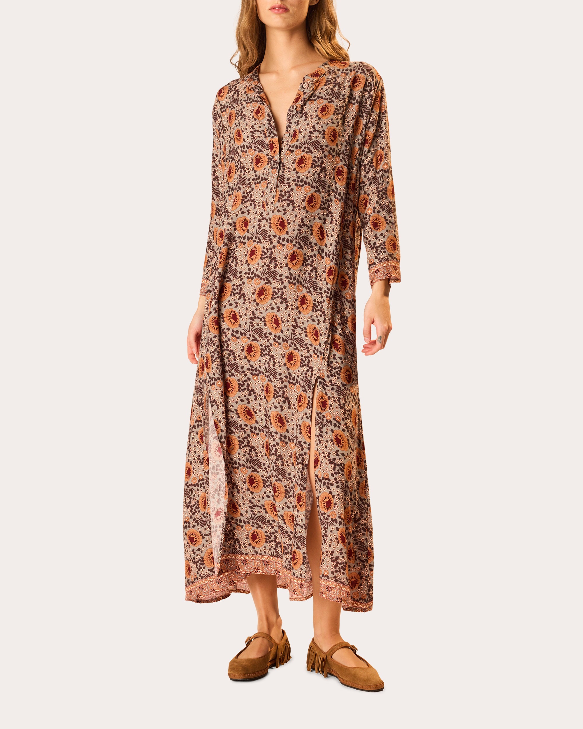 Natalie Martin Isobel Floral Kaftan Midi Dress Size Small Natalie Martin Isobel Floral Kaftan Midi Dress Size Small