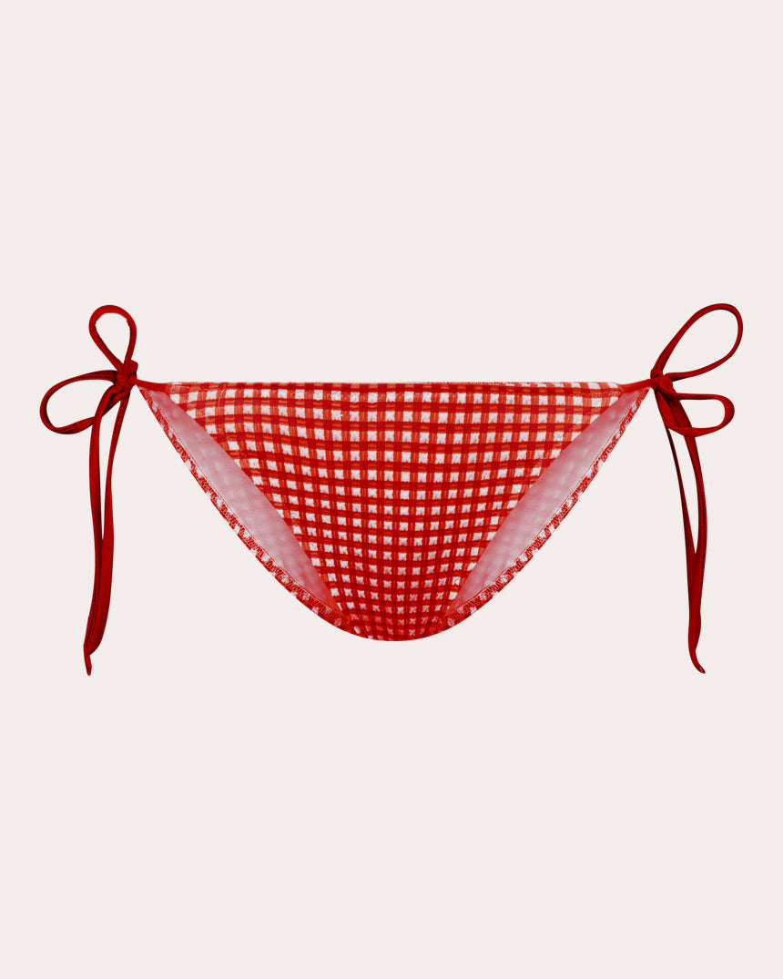 Poppy Gingham String Bikini Bottoms | Olivela