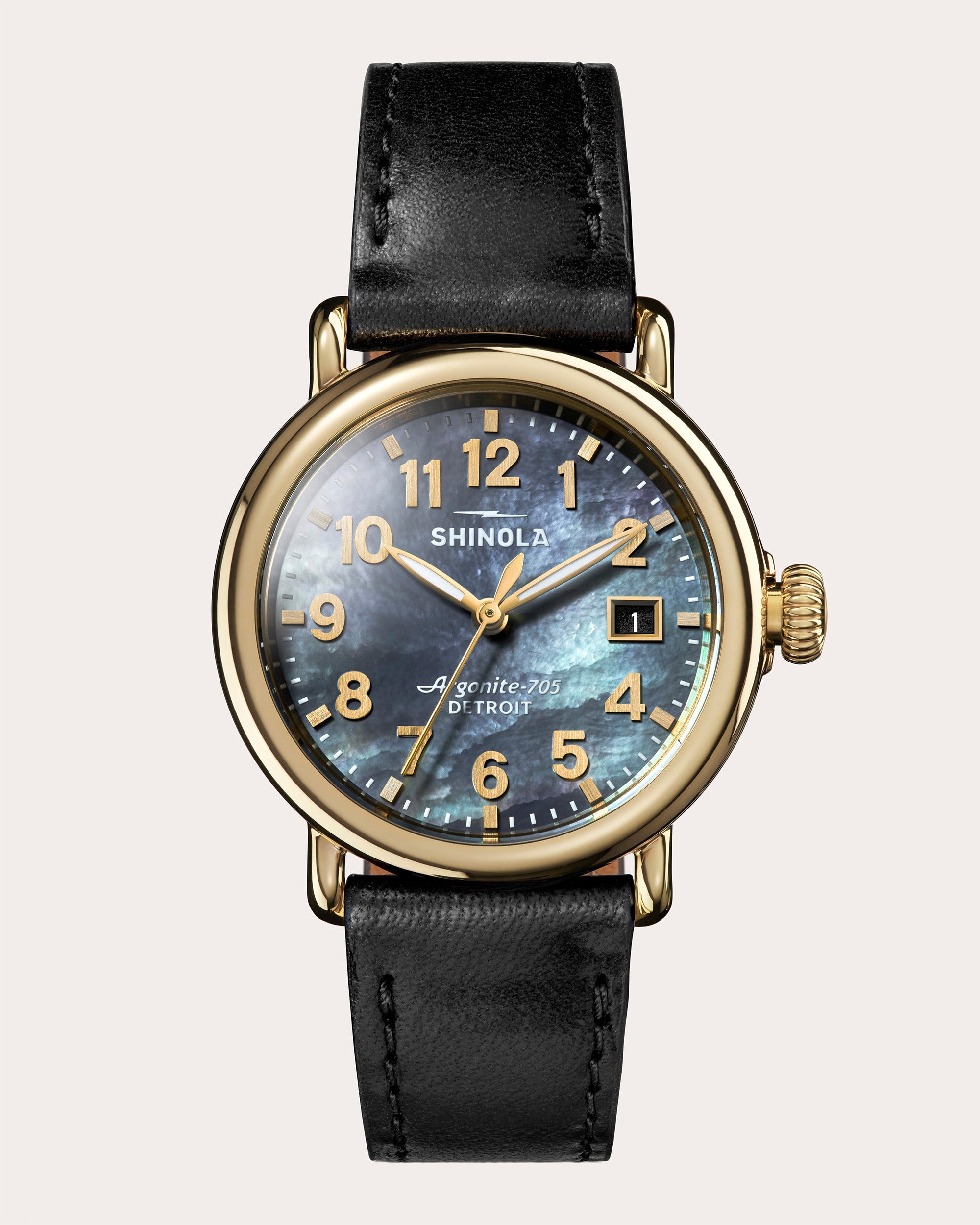 Shinola Gold Argonite-705 Watch • Detroit-Made • Swiss Movement Runwell Watch | Shinola main image 4