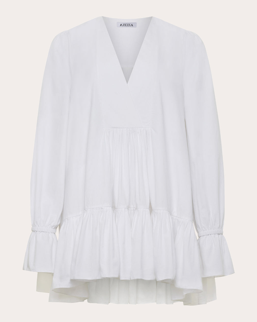 black sweater dress with poplin frill Thistle Poplin Mini Dress