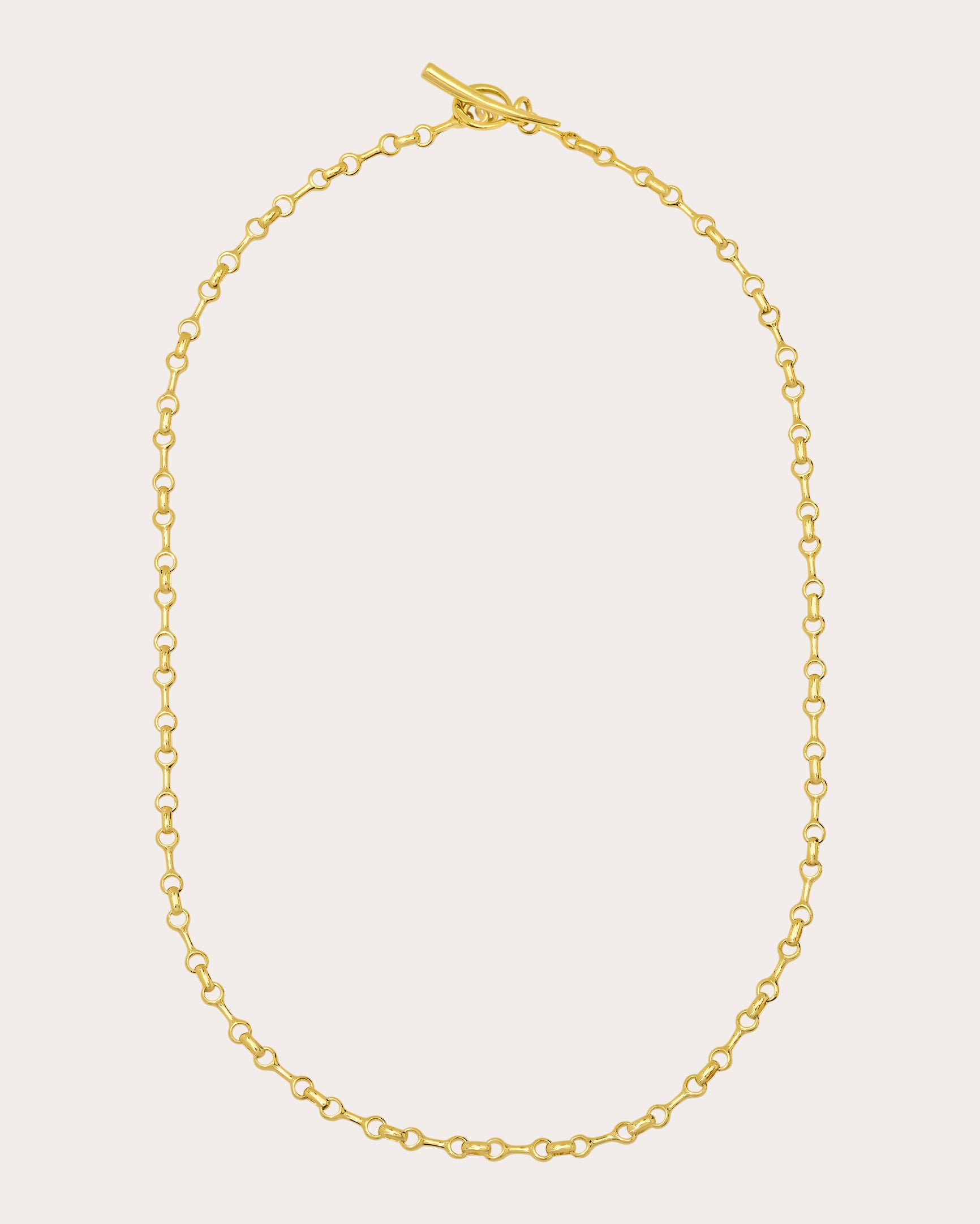 14k Gold 10mm Double Beam Chain Necklace | Olivela