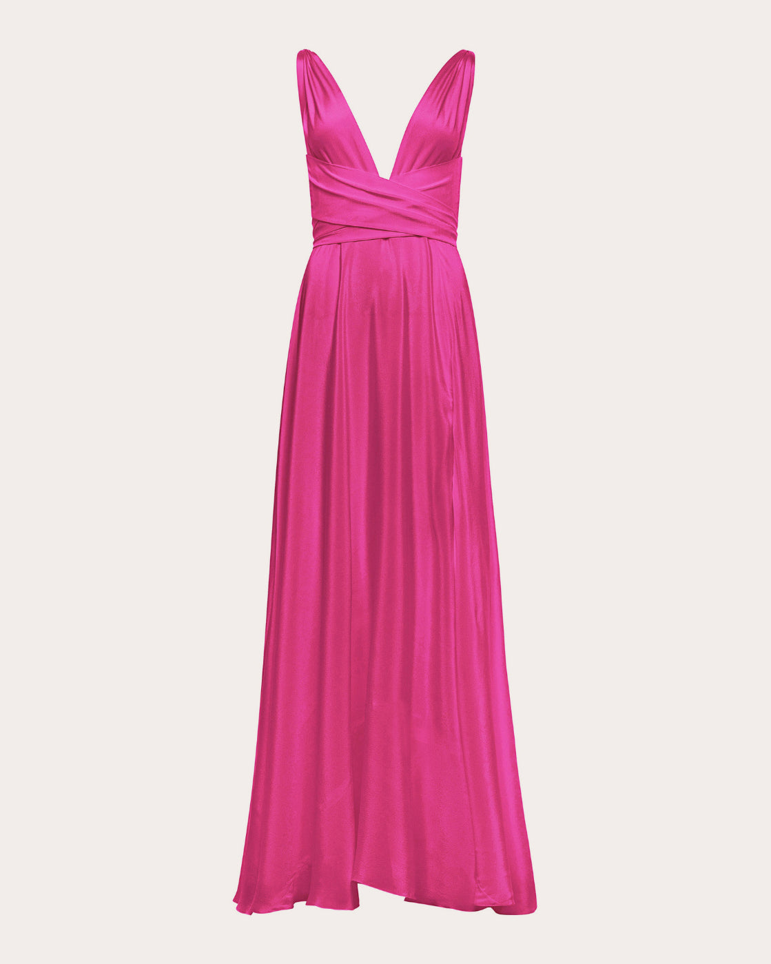 silk charmeuse maxi dress Azeeza Women's Cirrus Silk Charmeuse Belted Gown - Pink