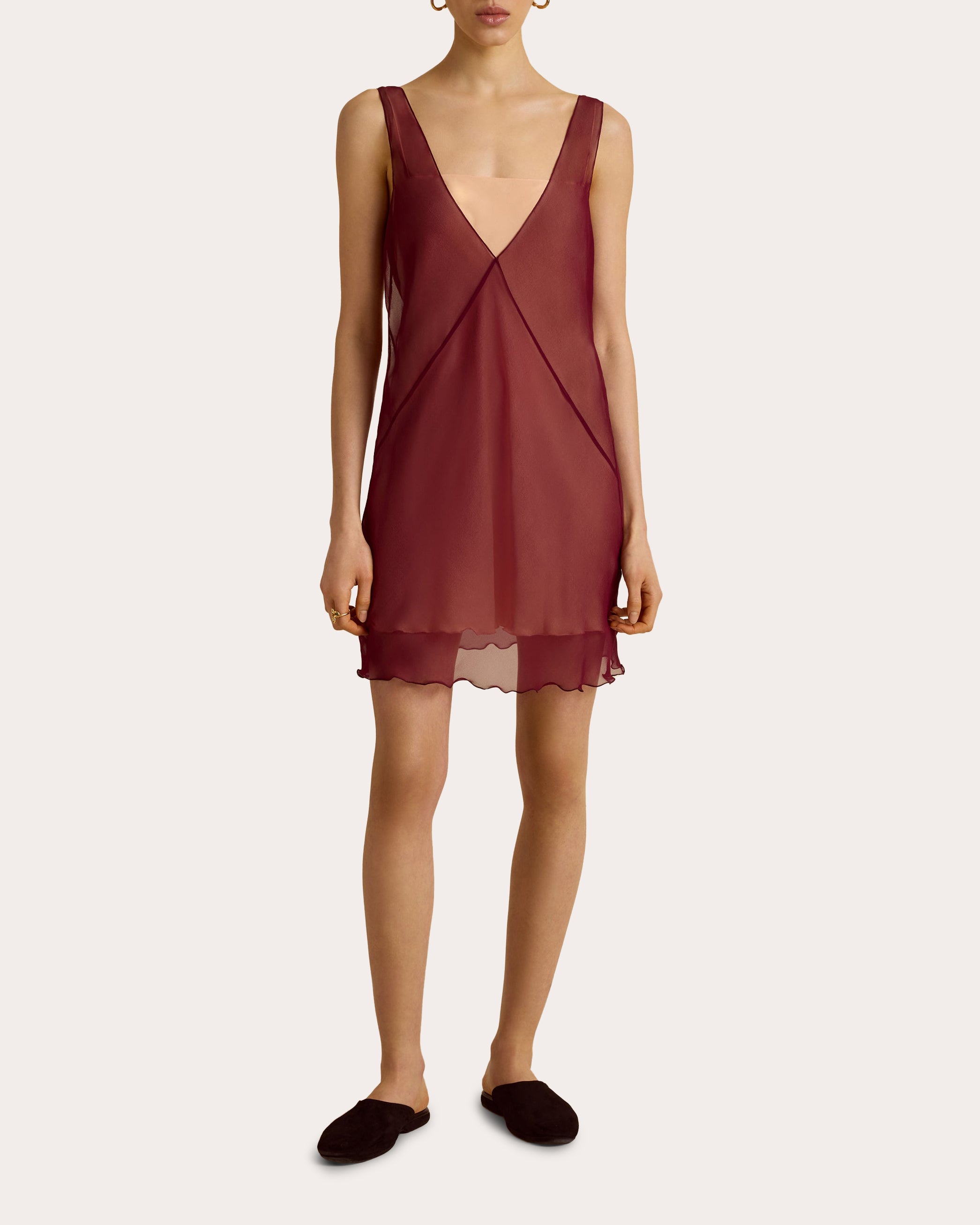knee length dresses for ladies Bias Layered Slip Dress main image 1