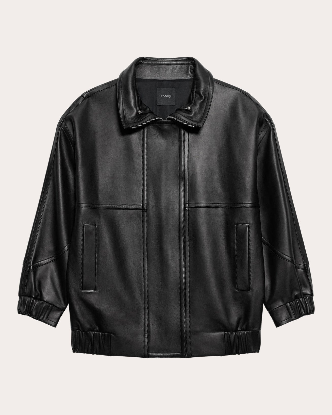 Cinched Leather Oversized Jacket | Olivela
