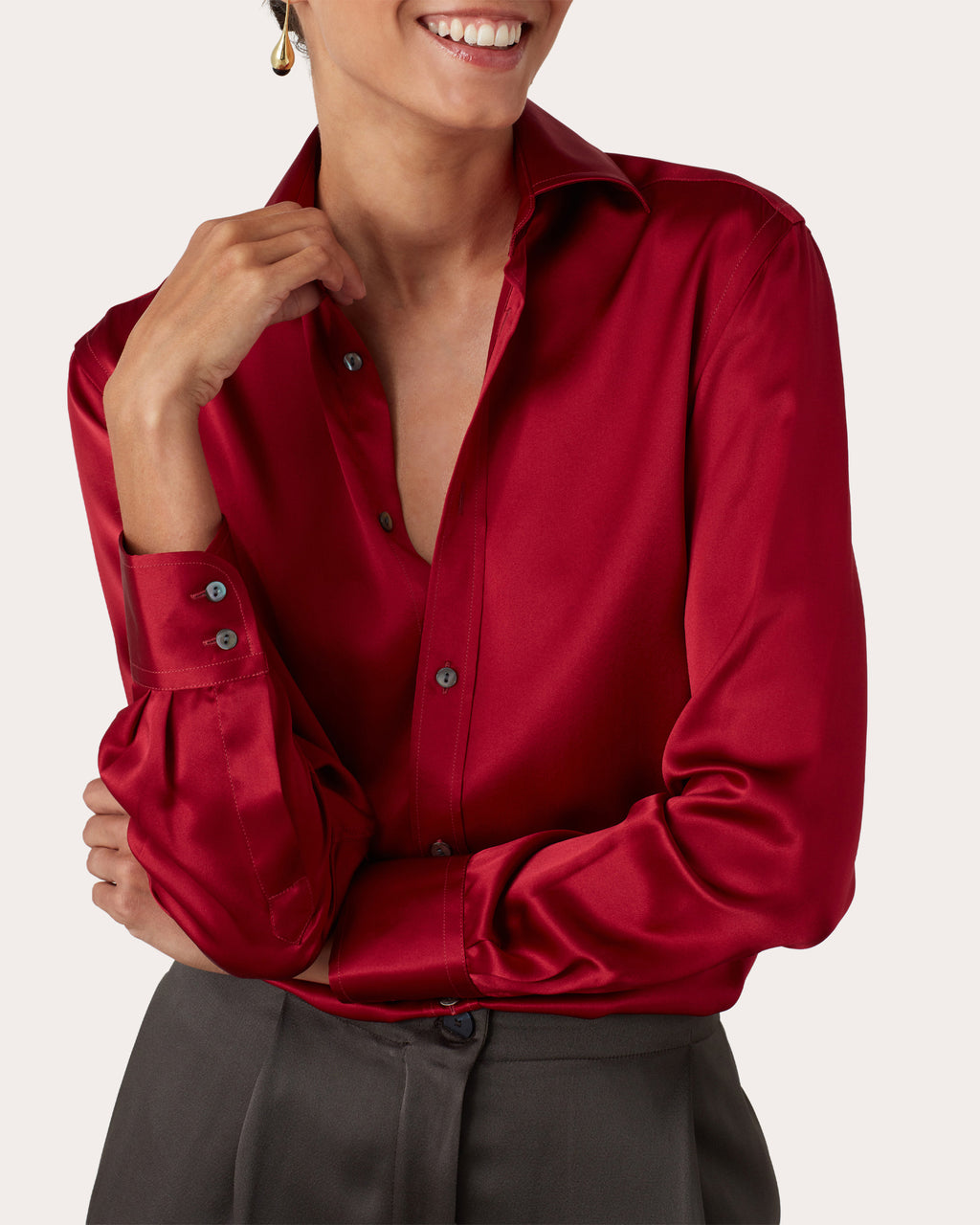 The Boyfriend Silk Satin Shirt