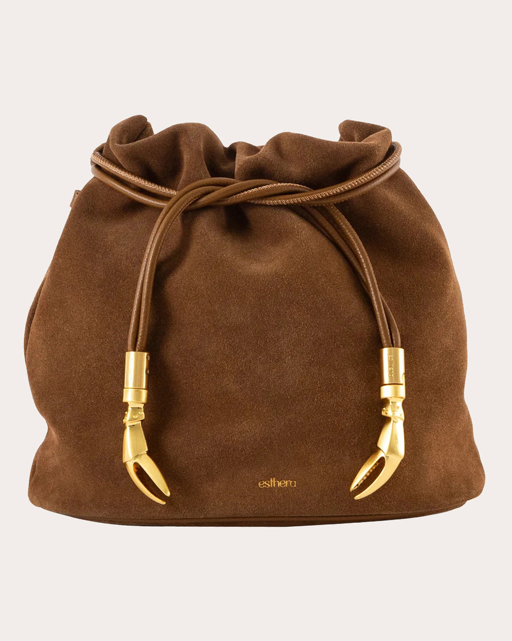 Crab Claw Suede Pouch Bag