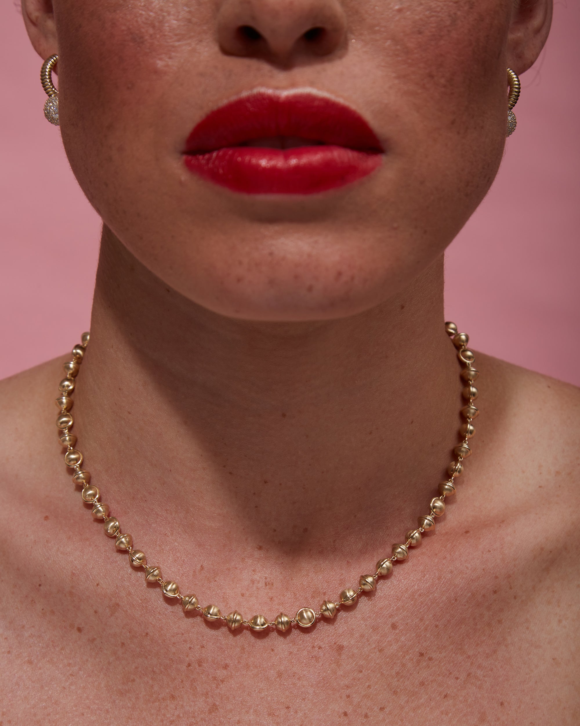 14k Gold Small Revel Beaded Necklace