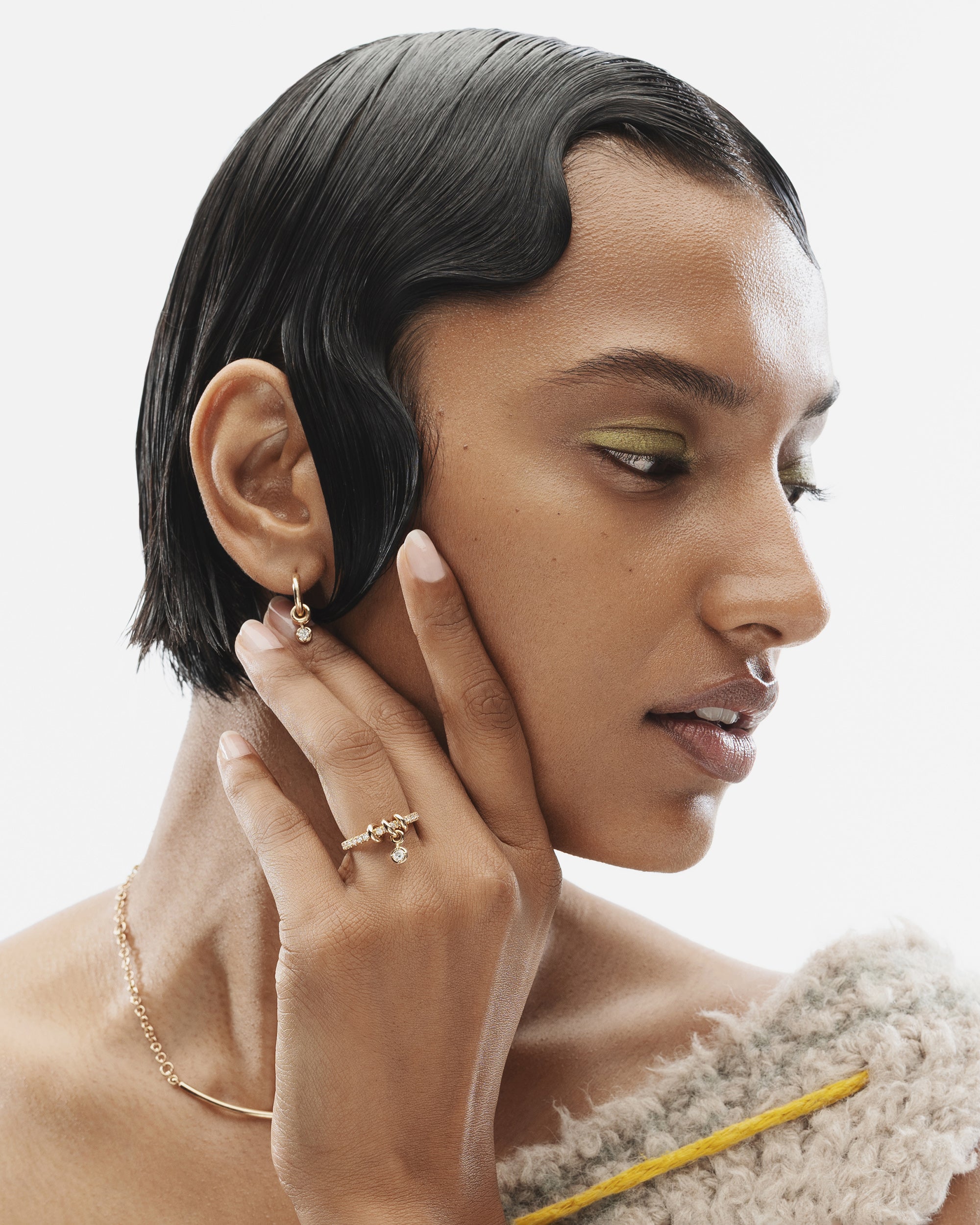 Diamond & 18k Gold Zahra Hoop Earrings