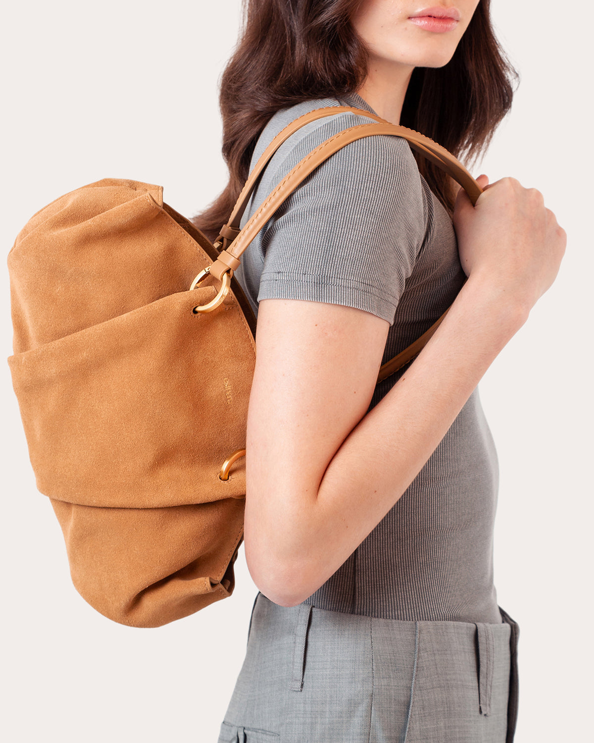07:07PM Suede Baguette Bag