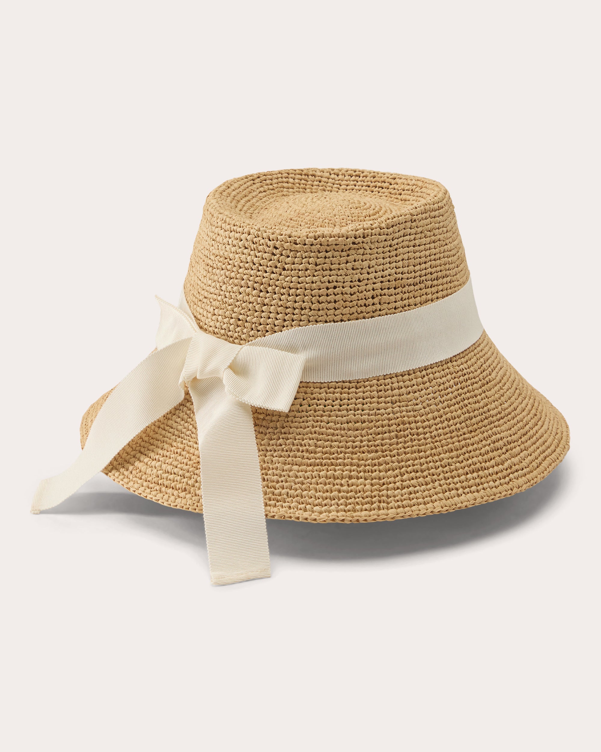 Clover Crocheted Raffia Bucket Hat