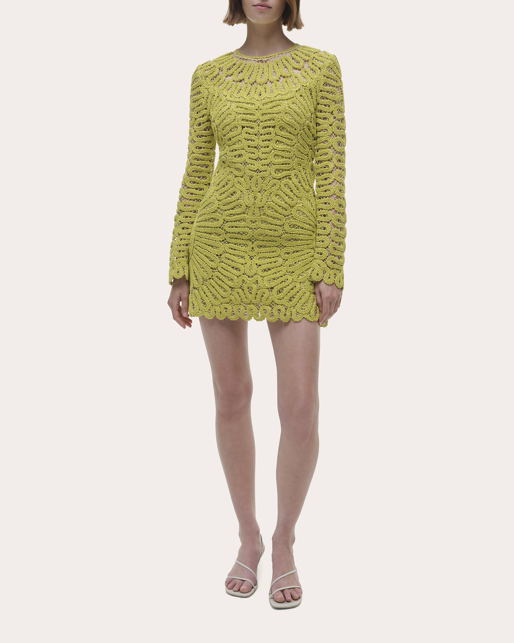 McCall Crocheted Long-Sleeve Mini Dress