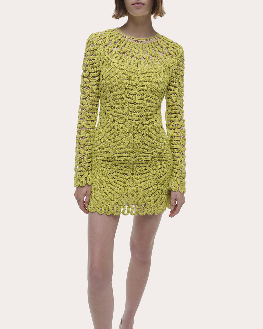 McCall Crocheted Long-Sleeve Mini Dress