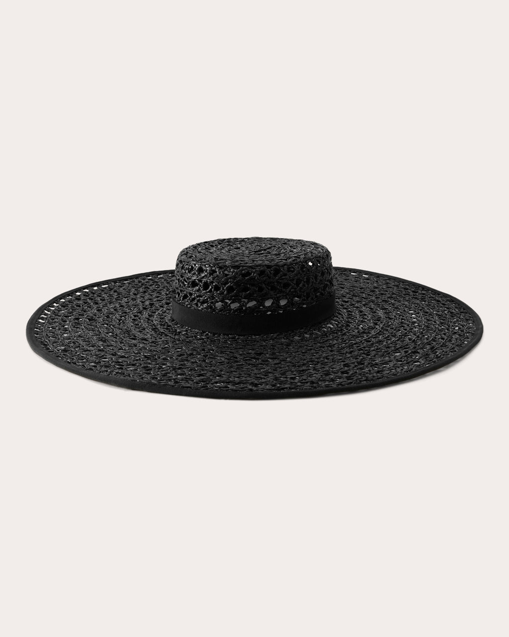 Kavya Raffia Lace Crocheted Boater Hat
