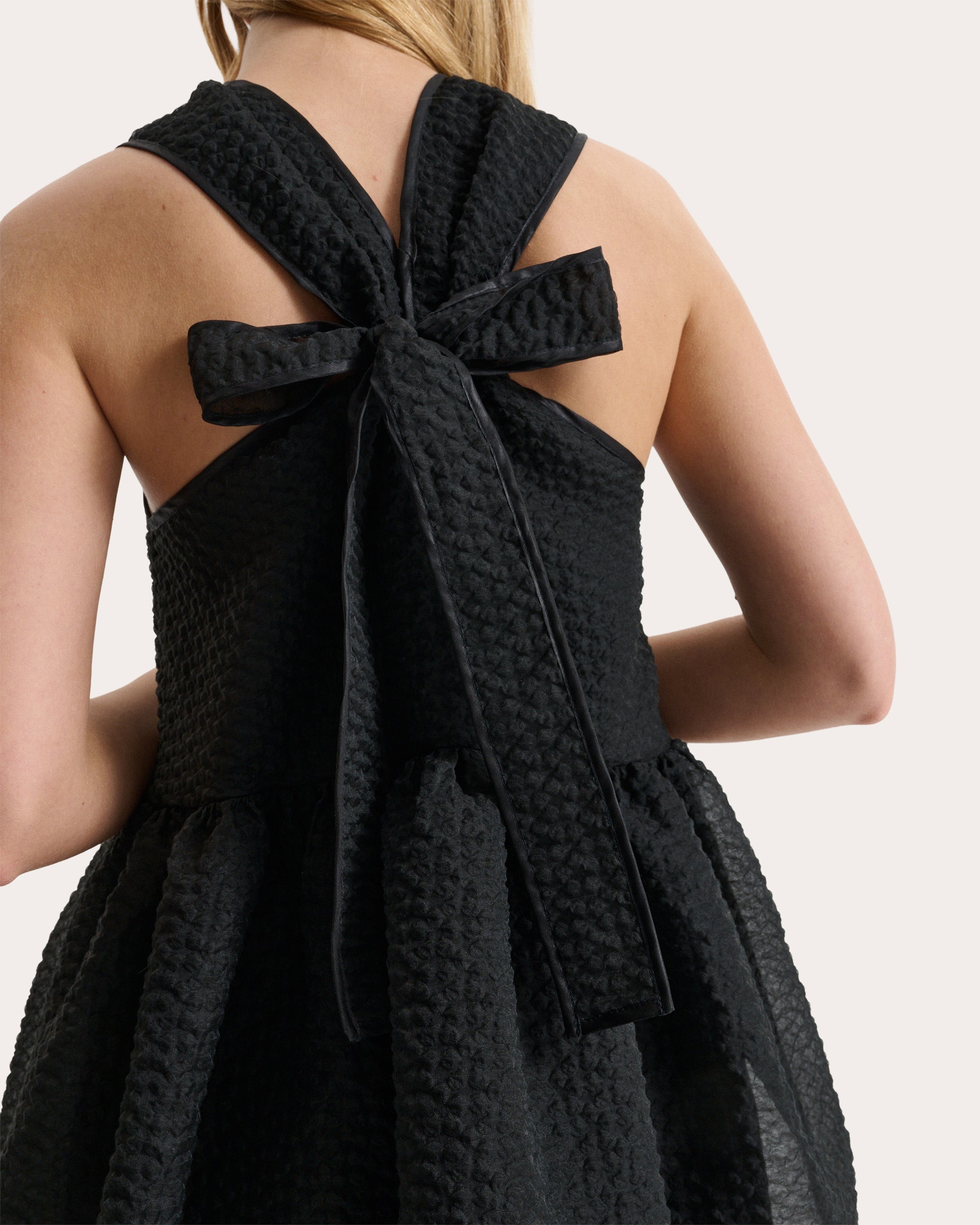 Dora Matelassé Gathered Midi Dress | Olivela
