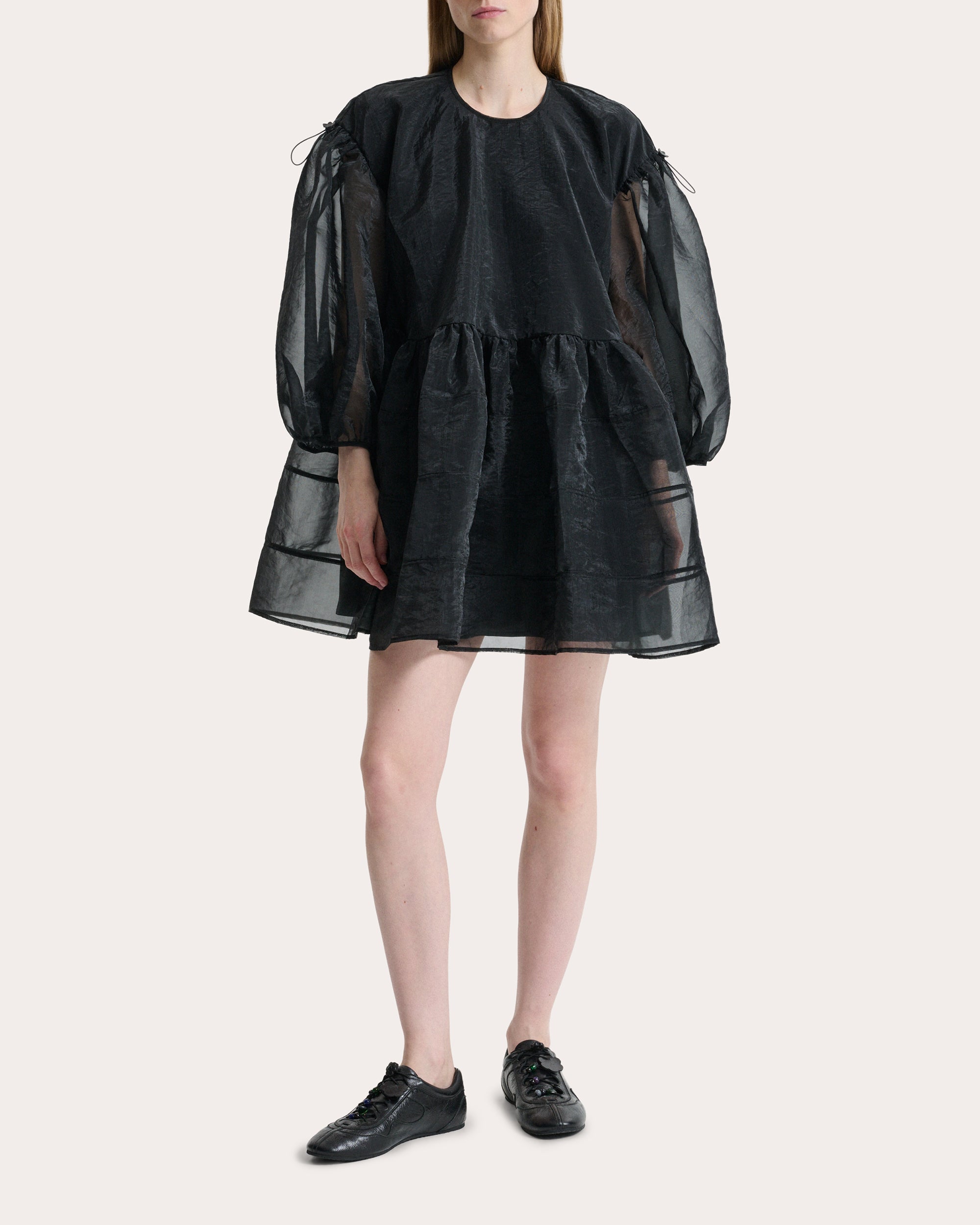 Darcy Liquid Myrtia Gathered Mini Dress UK 6 / US 2 / Black
