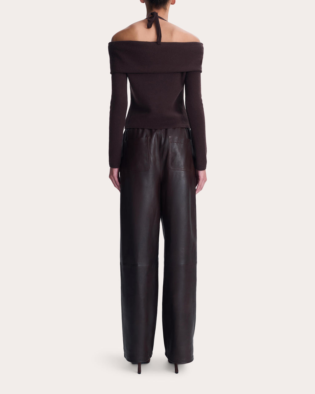 Cambria Wool Knit Off-Shoulder Halter Top