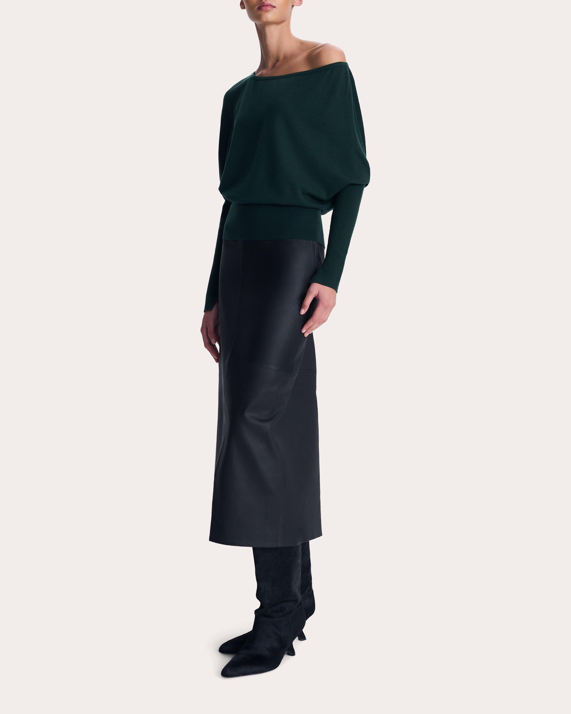 Lavina Knit Draped Asymmetric Sweater