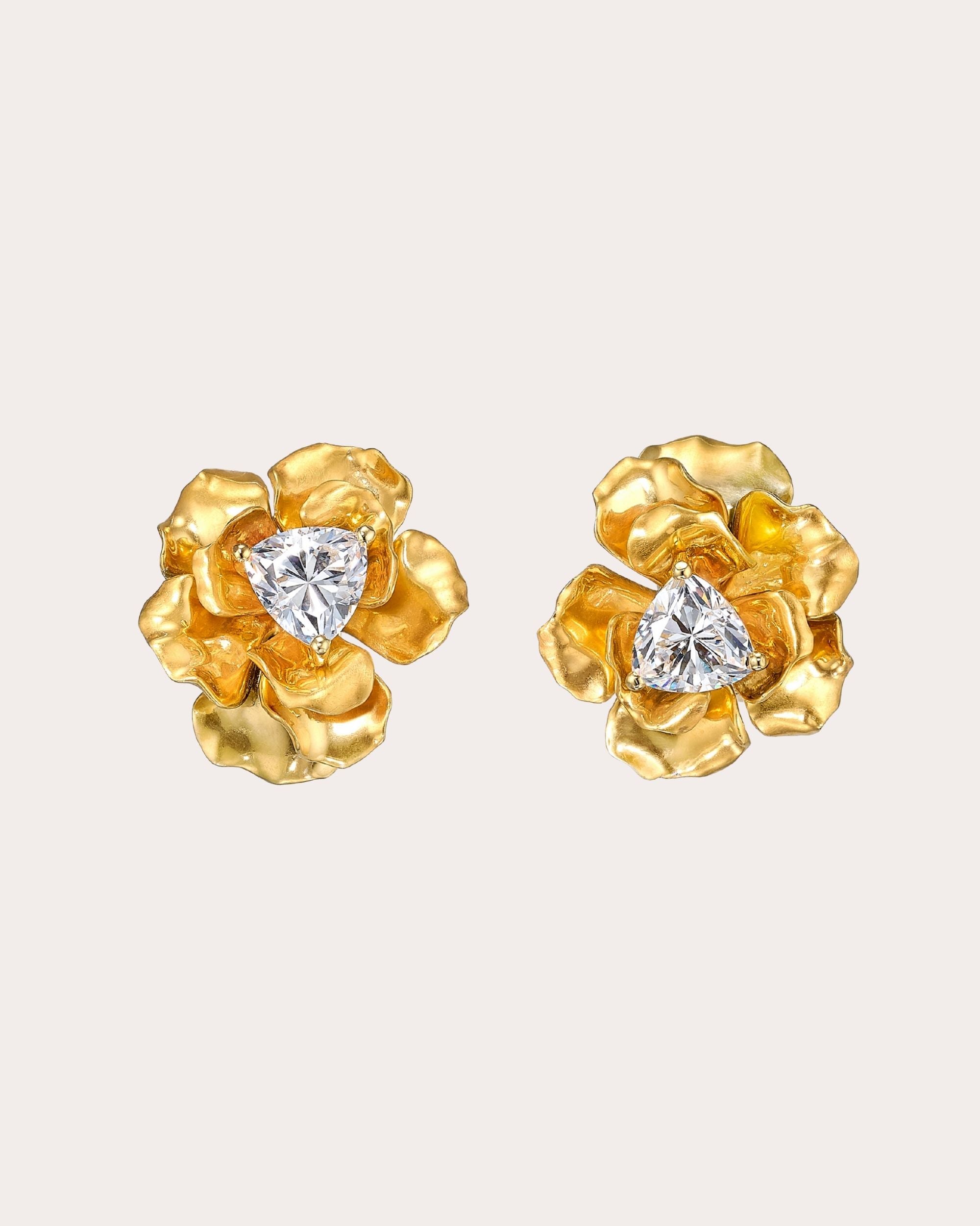 Diamond Reine de Soleil Stud Earrings
