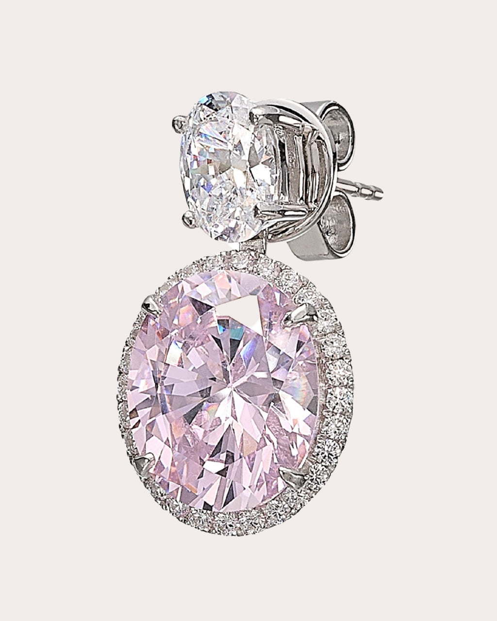 Rose & White Diamond Celestial Drop Earrings