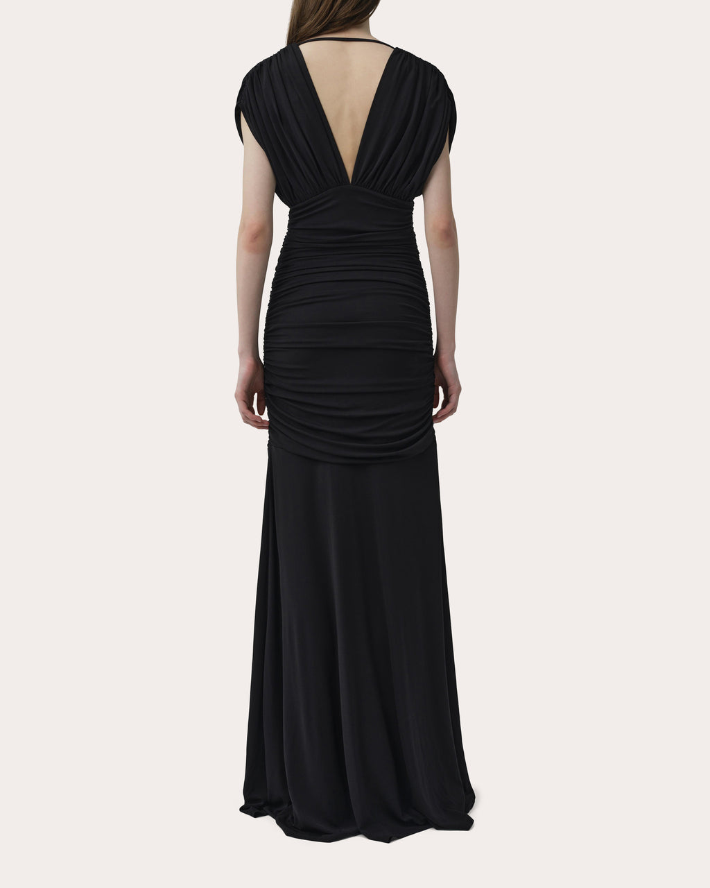 Norvelle Ruched Jersey Empire Gown
