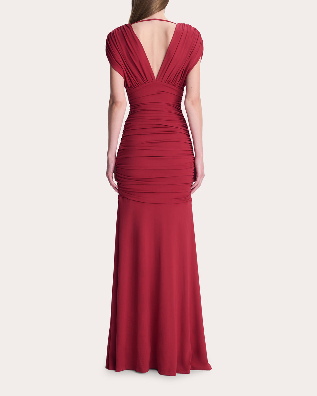 Norvelle Ruched Jersey Empire Gown
