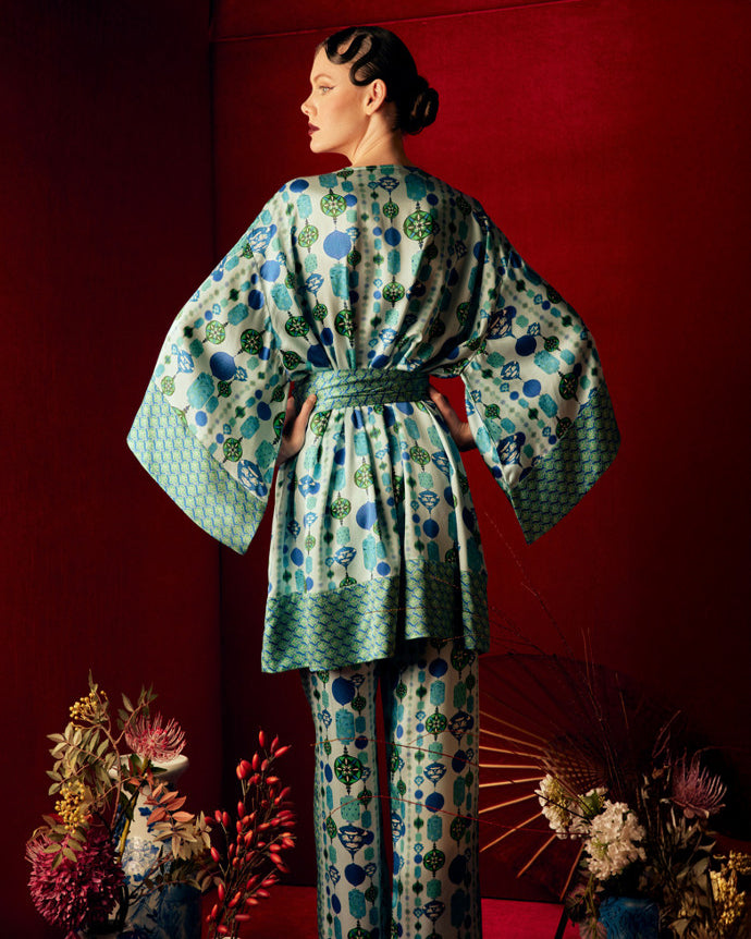 Osaka Chochin Silk Kimono