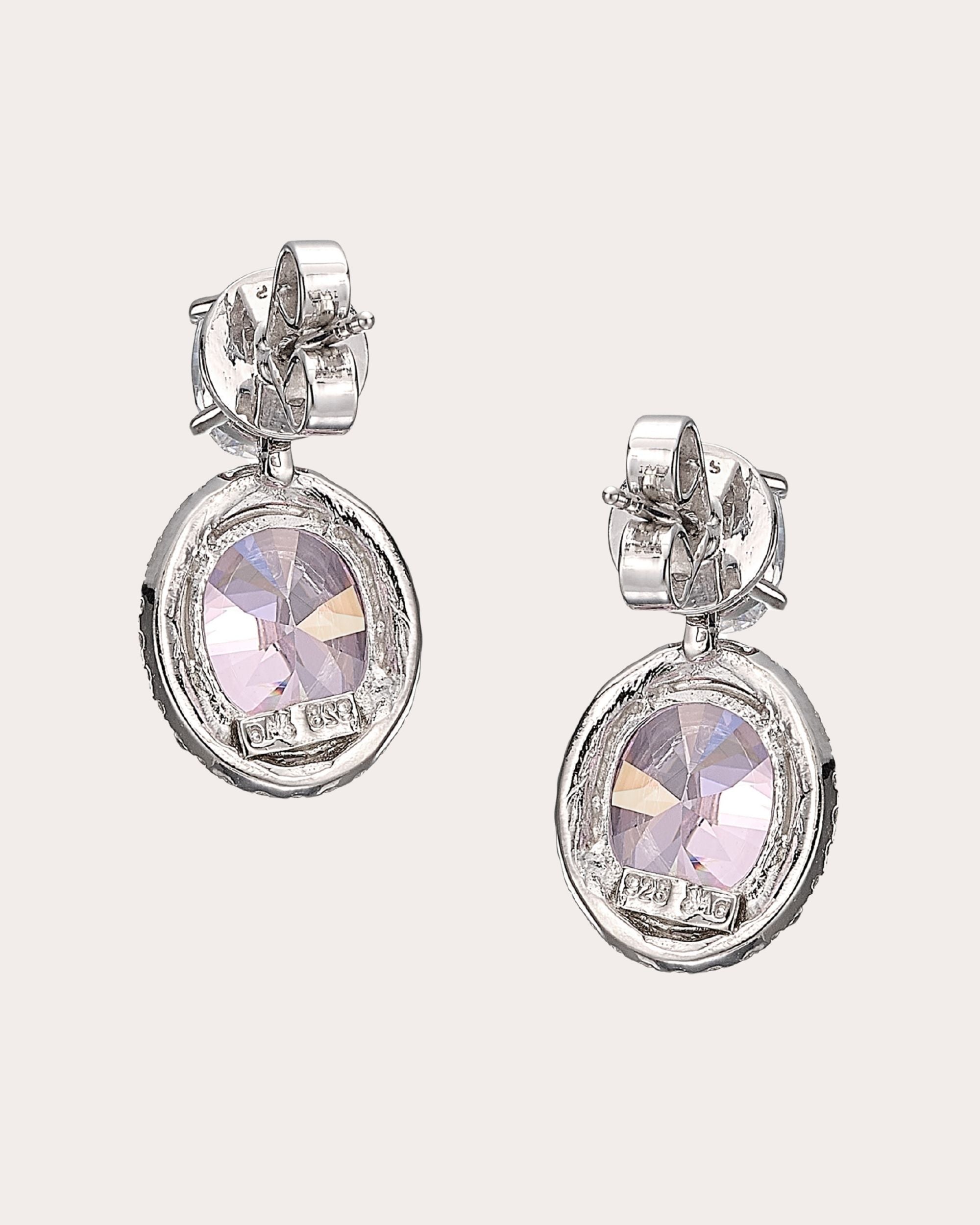 Rose & White Diamond Celestial Drop Earrings
