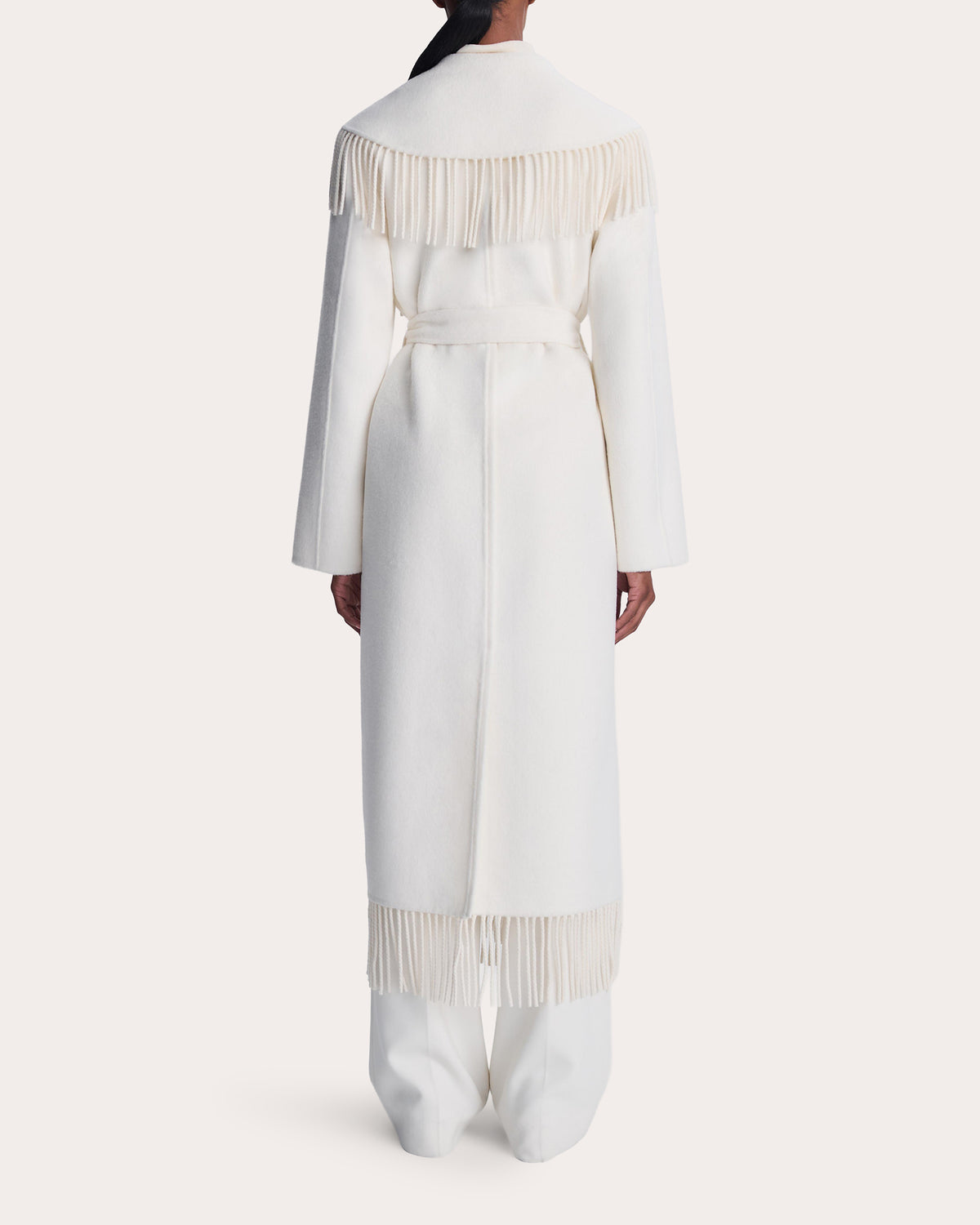 Carrie Fringe Wool Wrap Coat