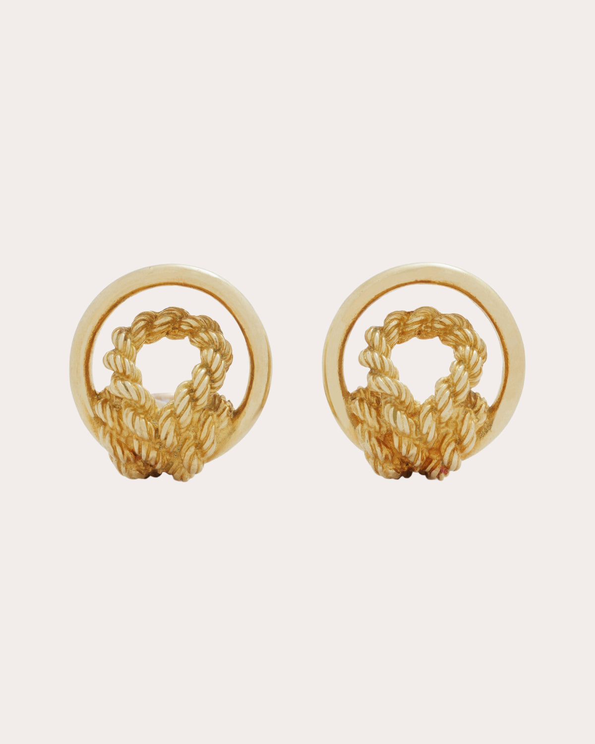 Vintage Hermès 18k Gold Rope Clip-On Earrings