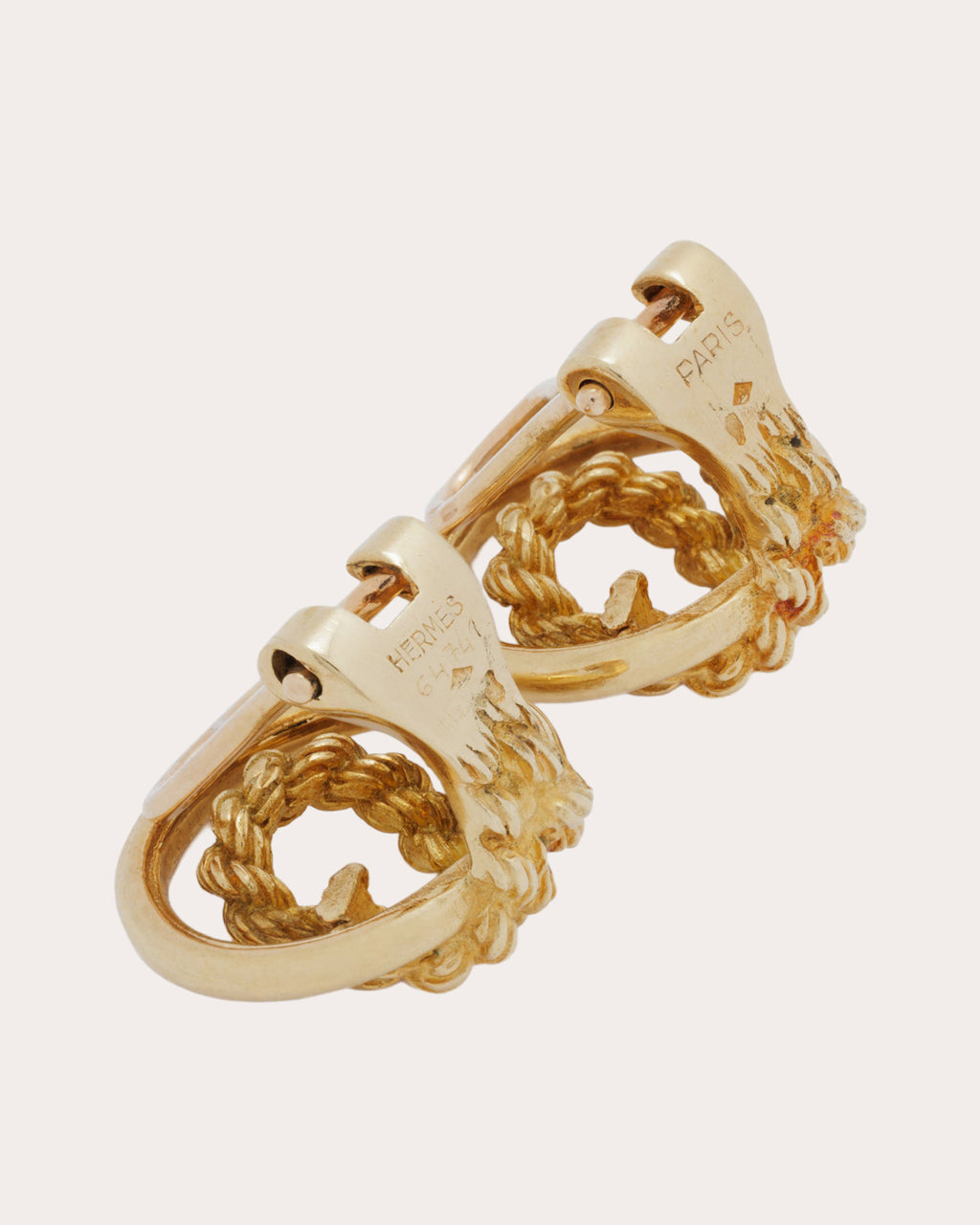 Vintage Hermès 18k Gold Rope Clip-On Earrings
