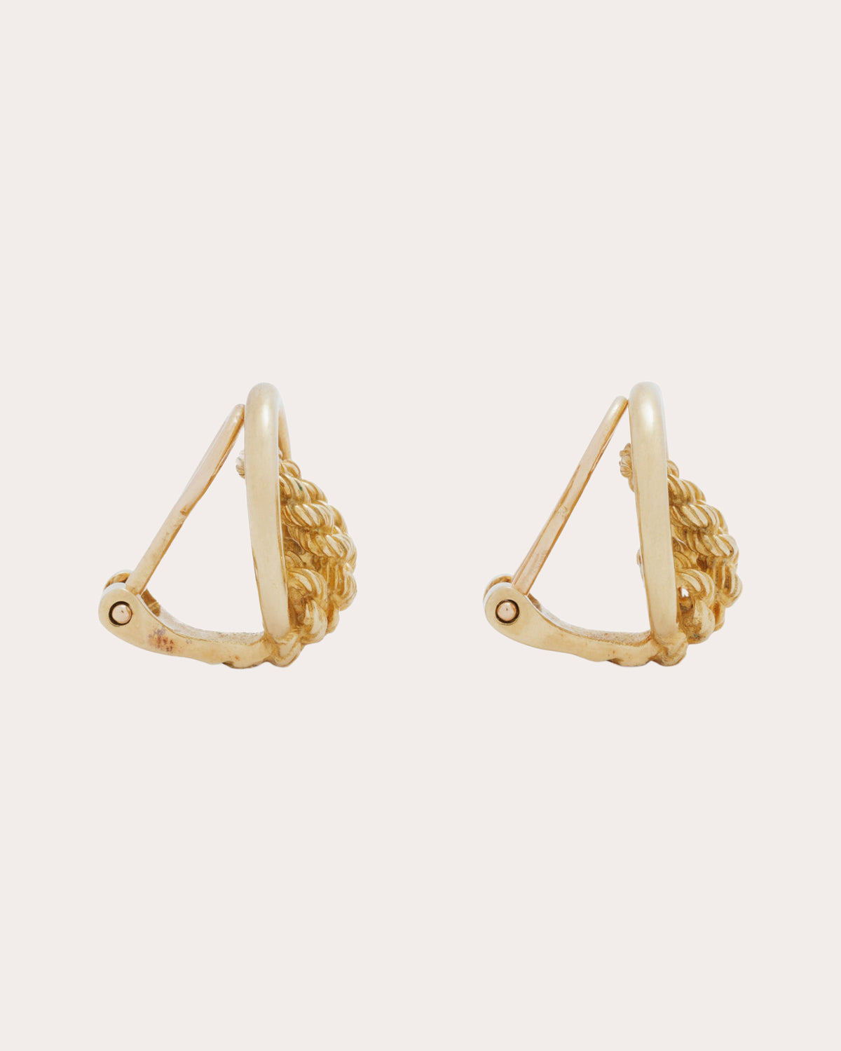 Vintage Hermès 18k Gold Rope Clip-On Earrings