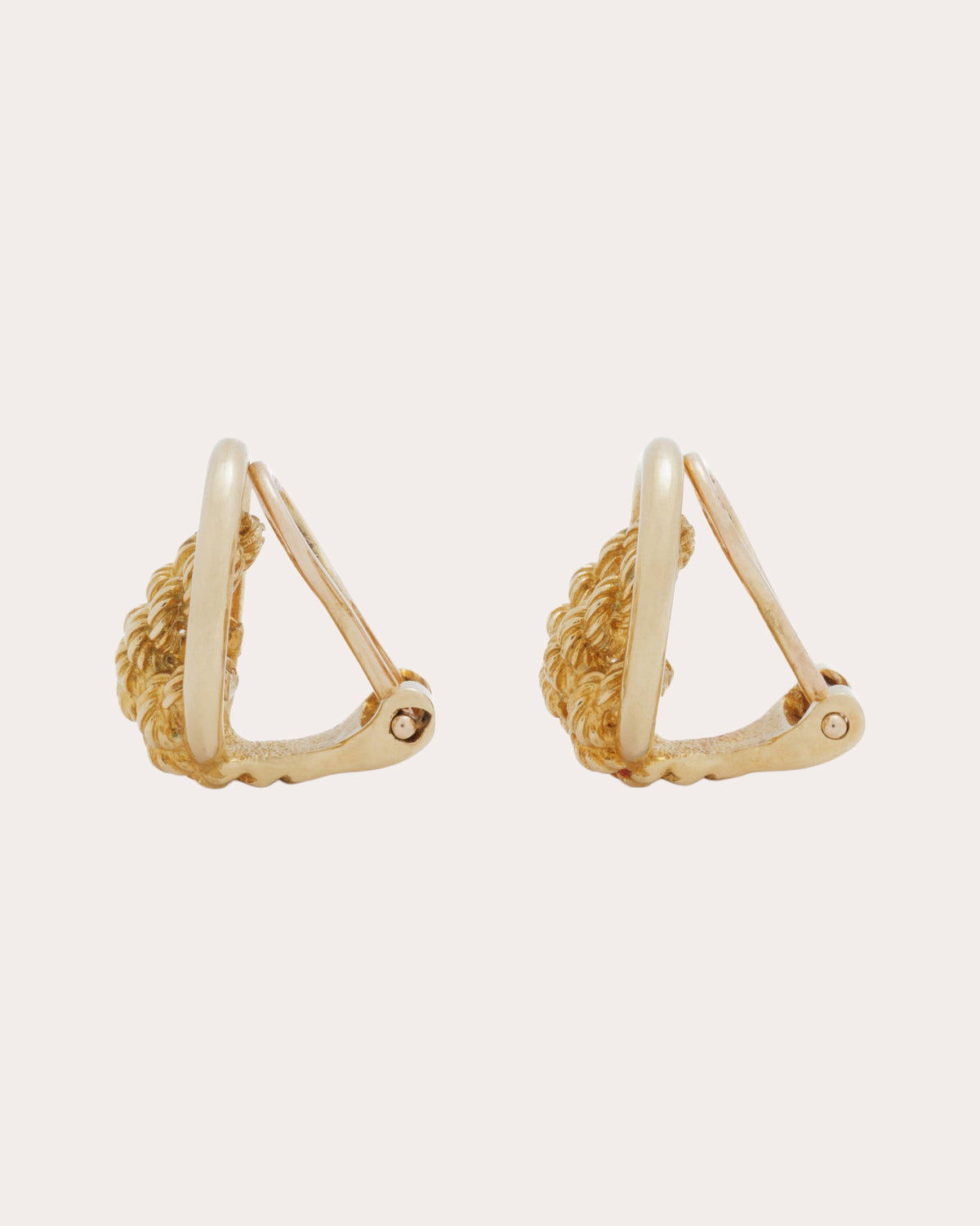 Vintage Hermès 18k Gold Rope Clip-On Earrings