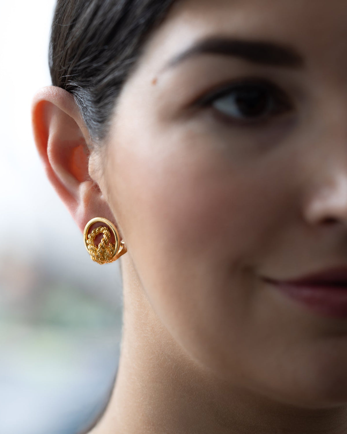 Vintage Hermès 18k Gold Rope Clip-On Earrings