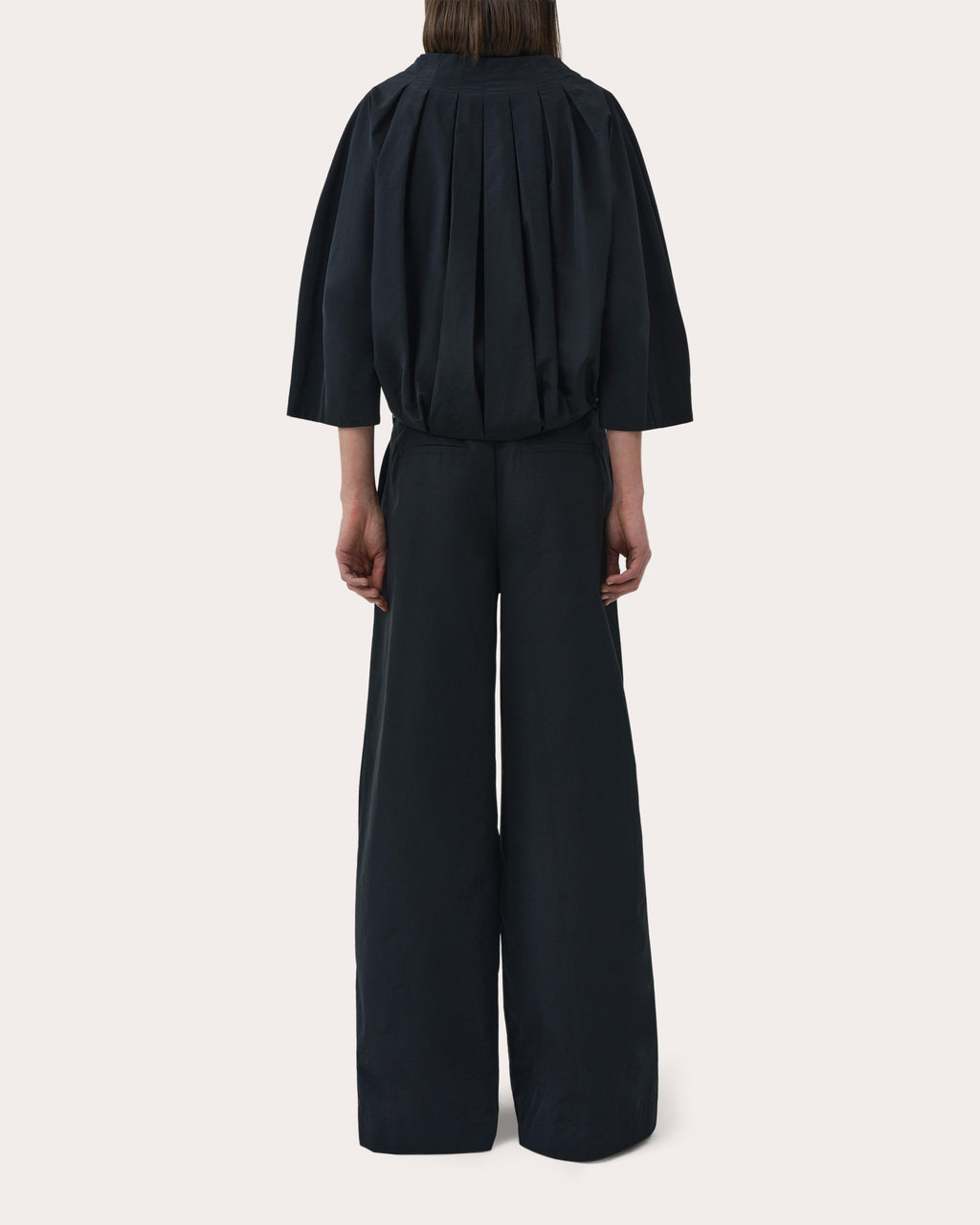 Leroy Pleated Faille Wide-Leg Pants