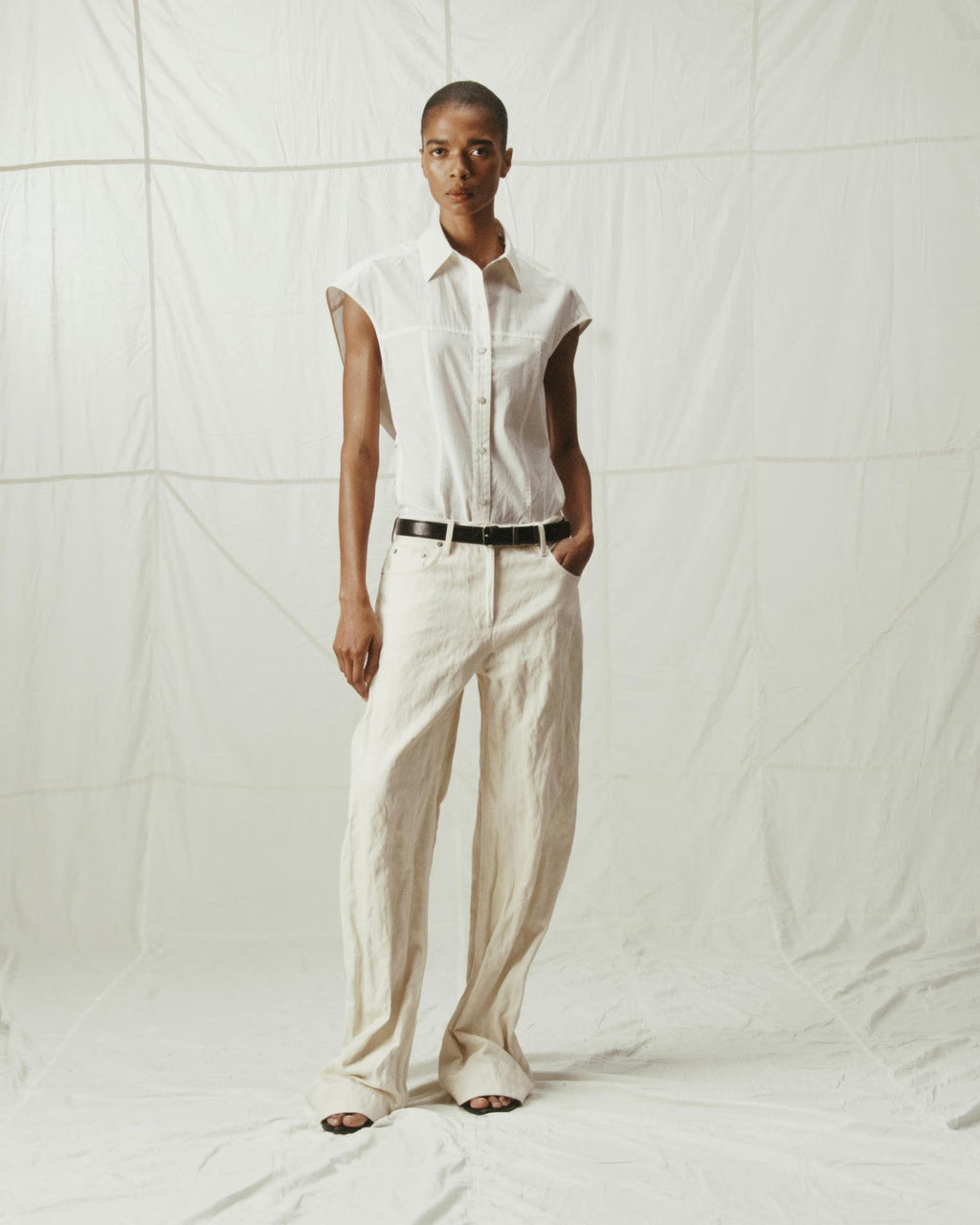 Organic Cotton Sleeveless Work Shirt