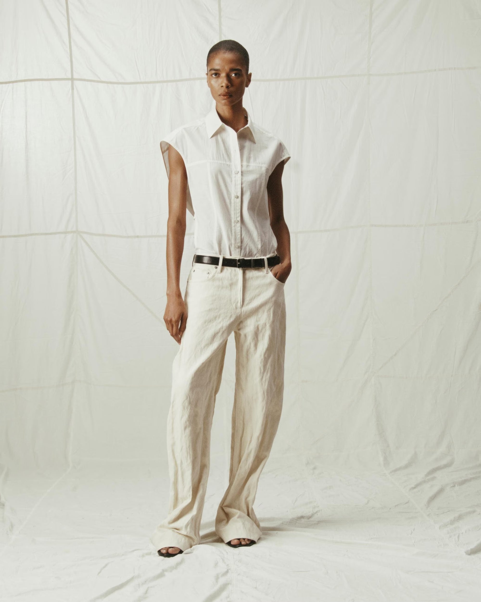 Organic Cotton Sleeveless Work Shirt