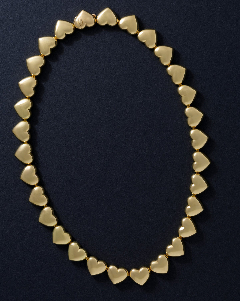 Vintage Maubossin 18k Gold Heart Collar Necklace