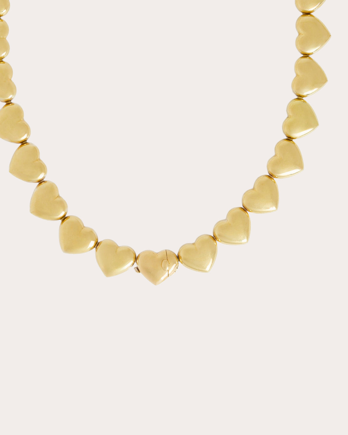 Vintage Maubossin 18k Gold Heart Collar Necklace