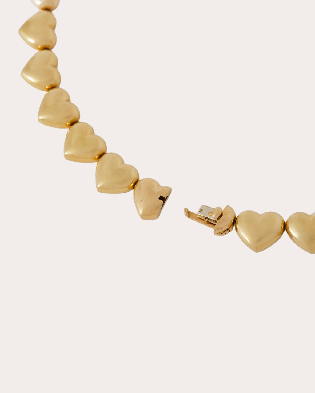 Vintage Maubossin 18k Gold Heart Collar Necklace