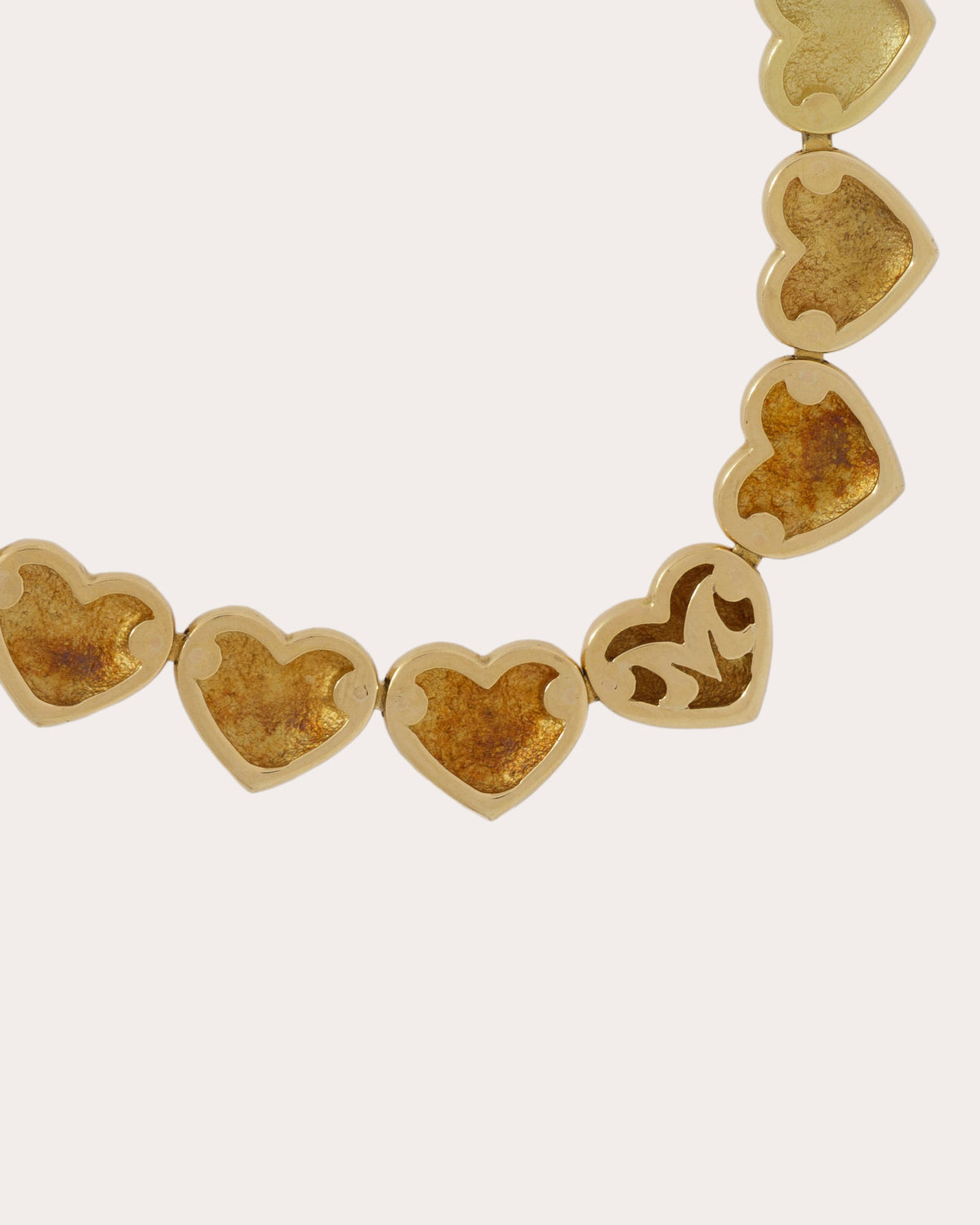 Vintage Maubossin 18k Gold Heart Collar Necklace