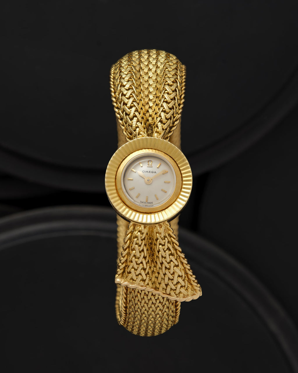 Vintage Omega Mesh Ribbon Bangle Watch