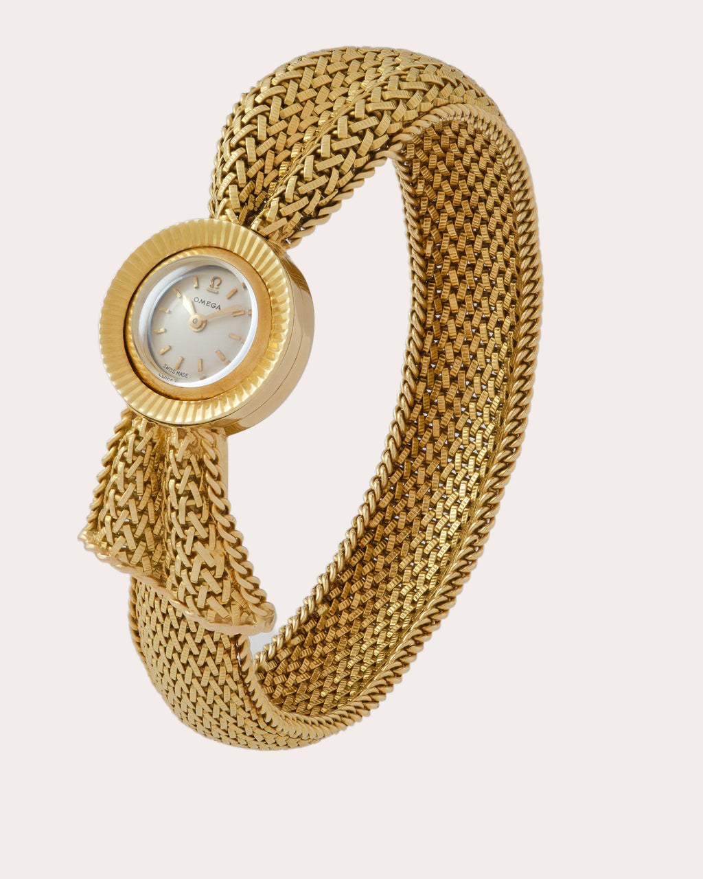 Vintage Omega Mesh Ribbon Bangle Watch